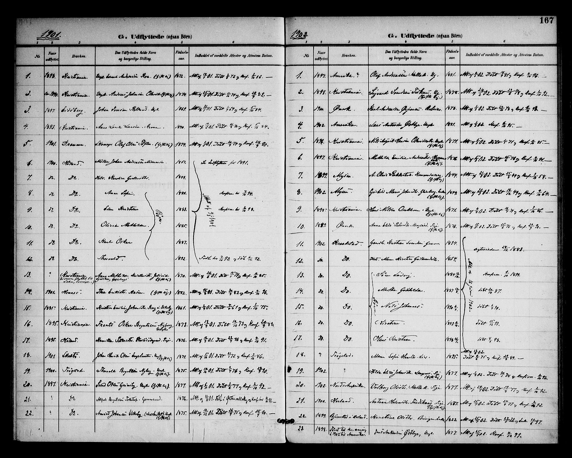 Rødenes prestekontor Kirkebøker, SAO/A-2005/F/Fa/L0011: Parish register (official) no. I 11, 1901-1910, p. 167