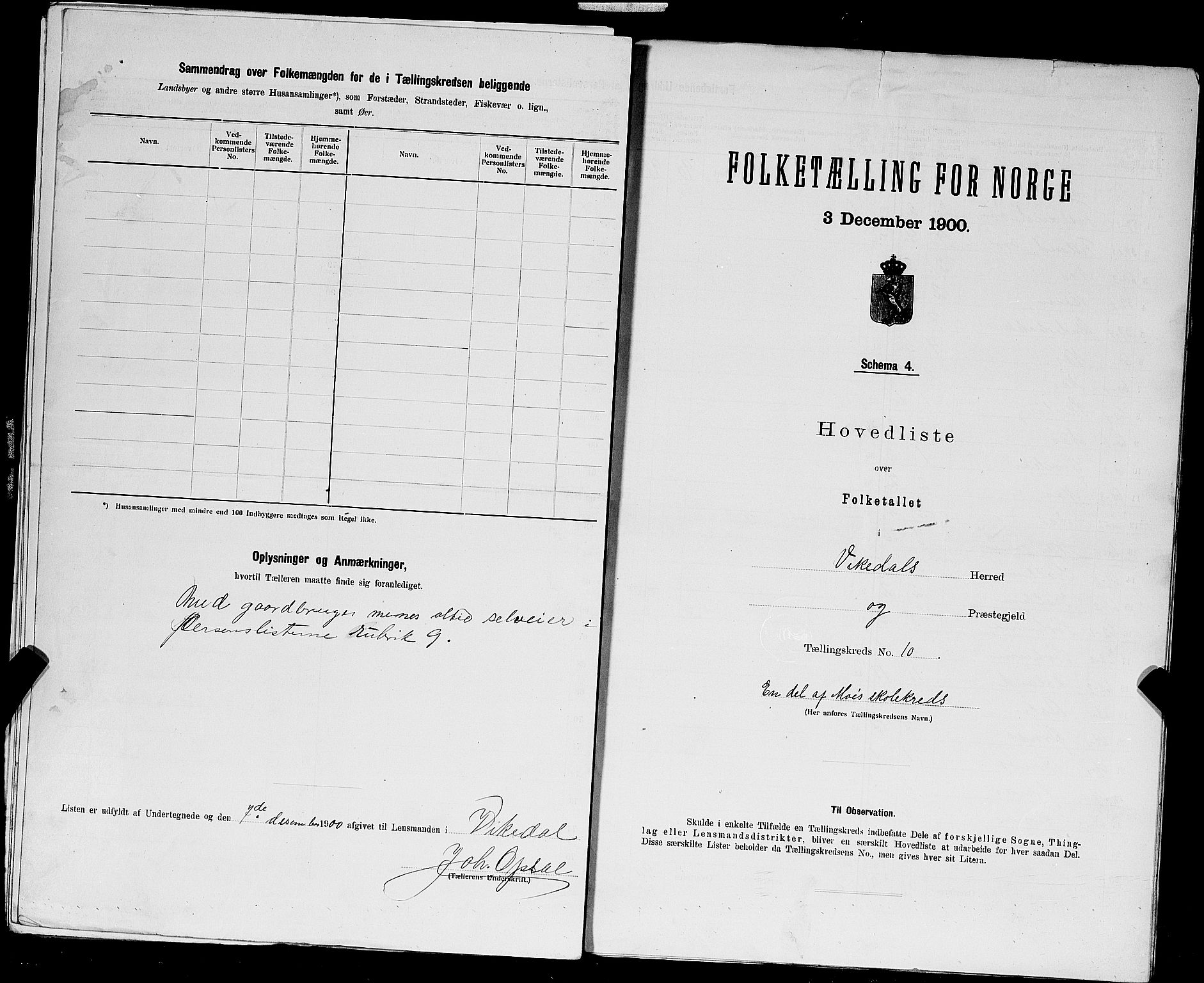 SAST, 1900 census for Vikedal, 1900, p. 41