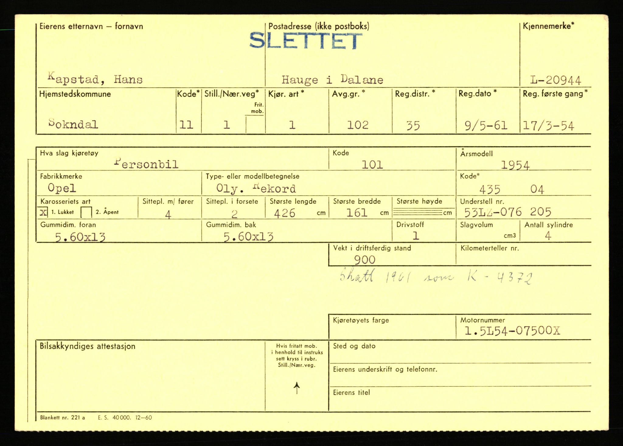 Stavanger trafikkstasjon, AV/SAST-A-101942/0/F/L0037: L-20500 - L-21499, 1930-1971, p. 1405