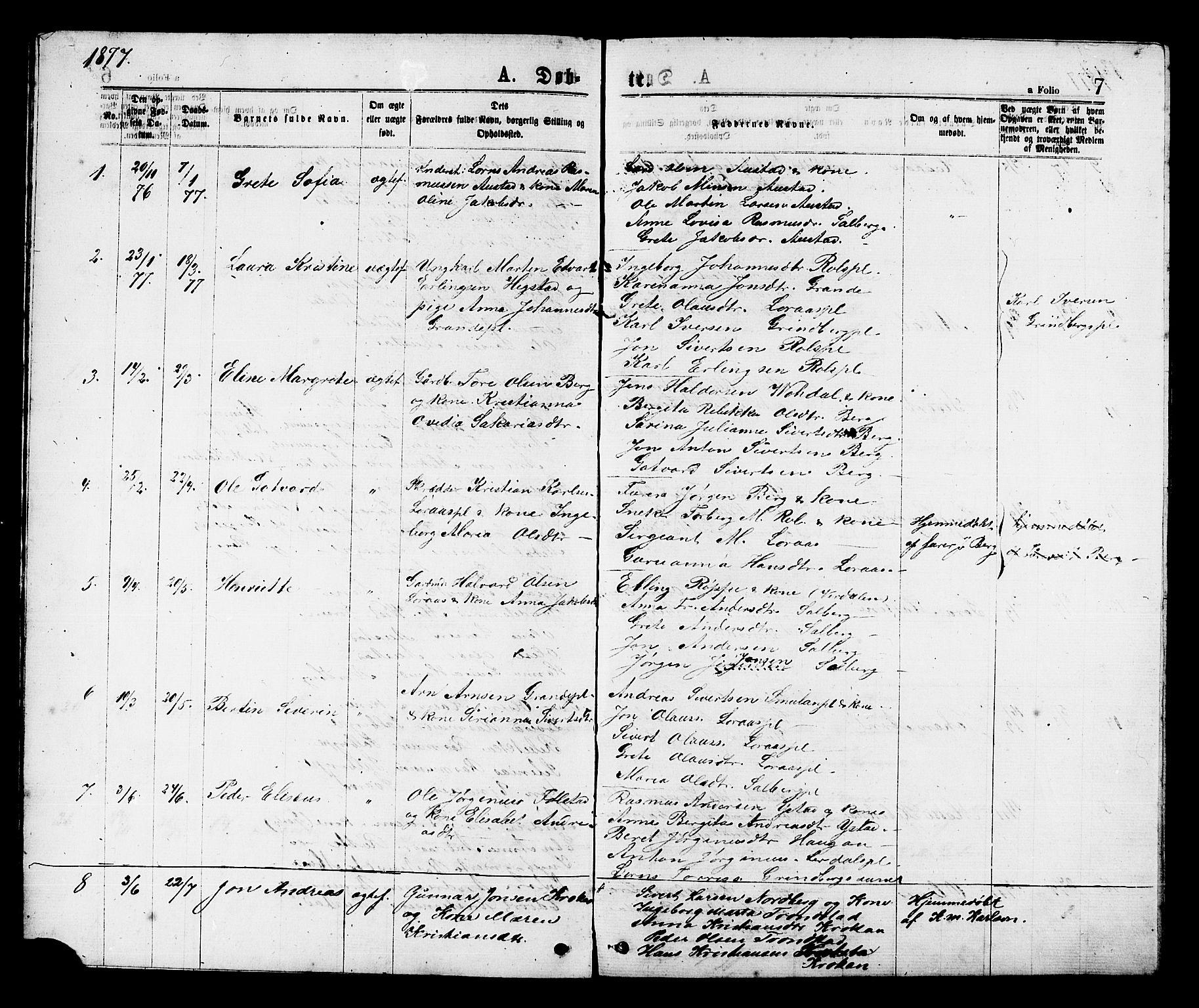Ministerialprotokoller, klokkerbøker og fødselsregistre - Nord-Trøndelag, SAT/A-1458/731/L0311: Parish register (copy) no. 731C02, 1875-1911, p. 7