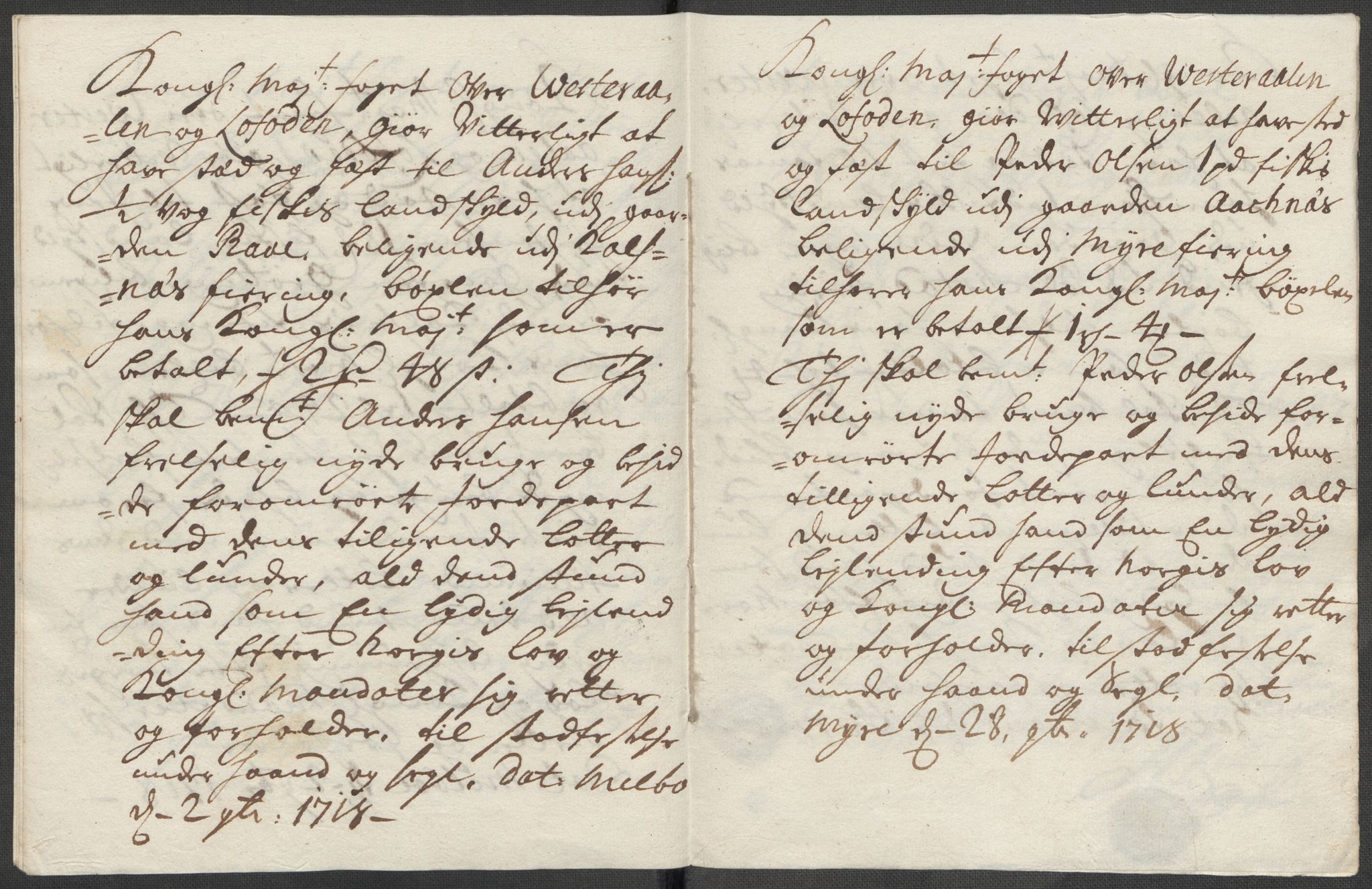 Rentekammeret inntil 1814, Reviderte regnskaper, Fogderegnskap, AV/RA-EA-4092/R67/L4684: Fogderegnskap Vesterålen, Andenes og Lofoten, 1718, p. 209