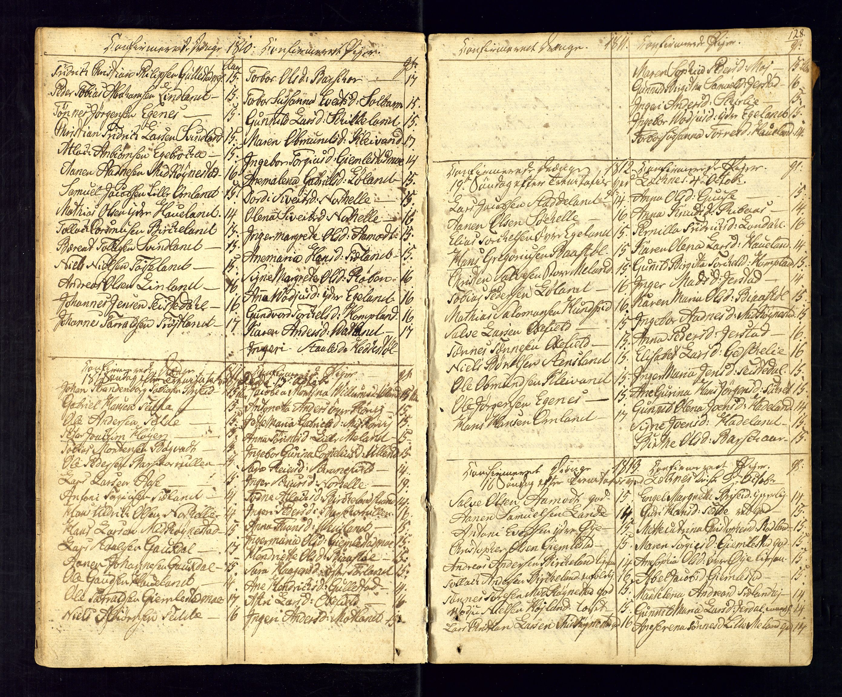 Kvinesdal sokneprestkontor, AV/SAK-1111-0026/F/Fa/Fab/L0002: Parish register (official) no. A 2, 1789-1815, p. 128