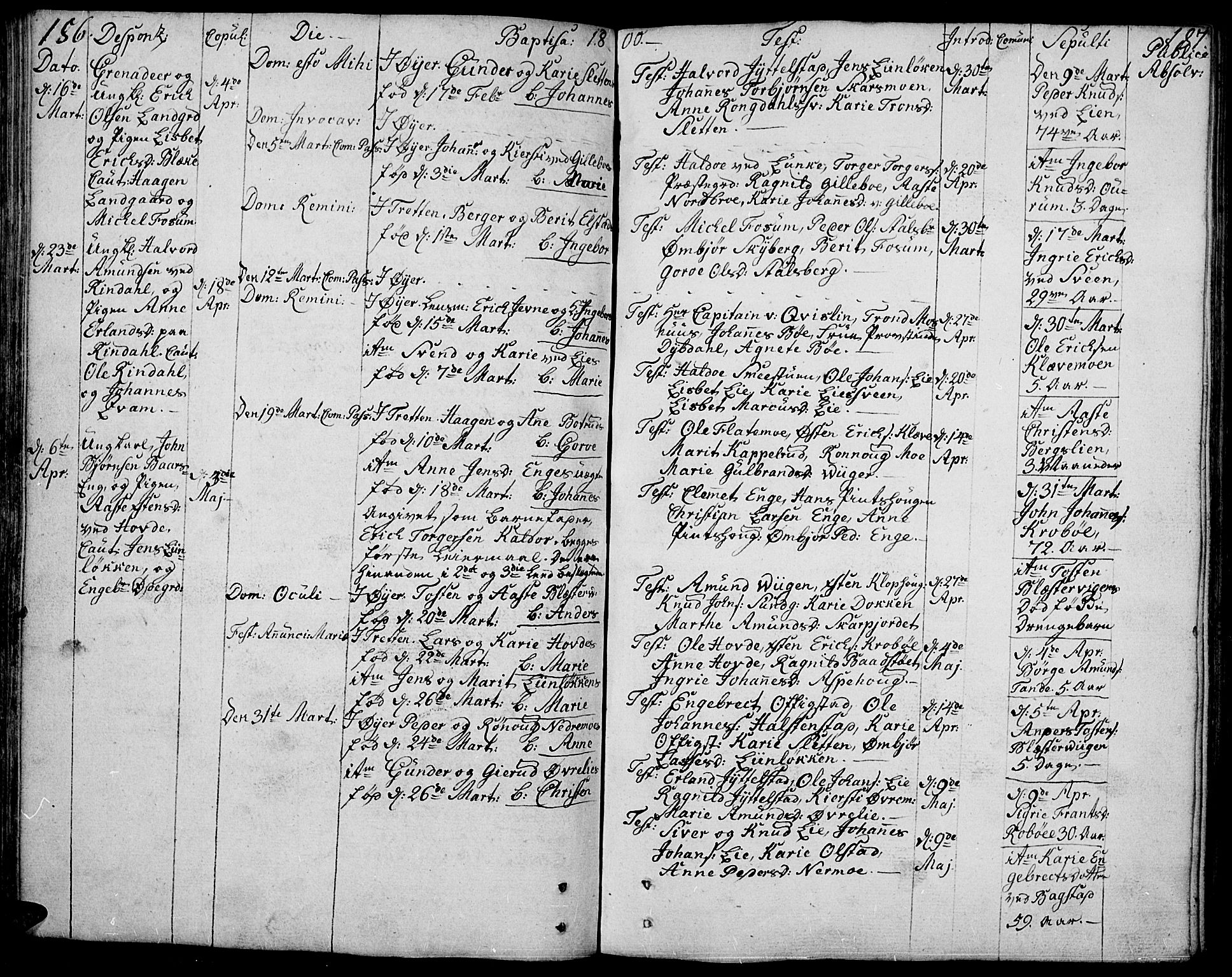Øyer prestekontor, SAH/PREST-084/H/Ha/Haa/L0003: Parish register (official) no. 3, 1784-1824, p. 186-187