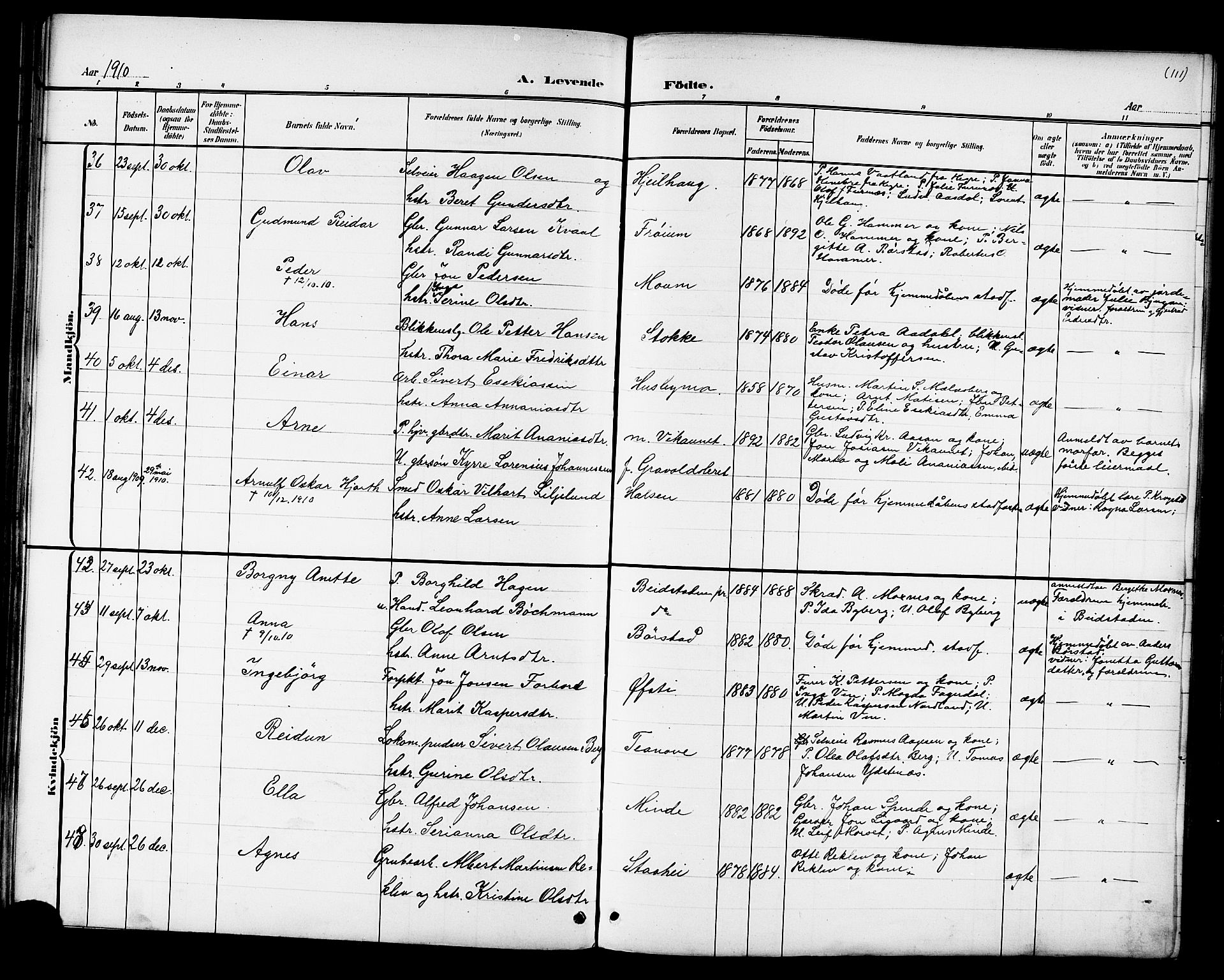 Ministerialprotokoller, klokkerbøker og fødselsregistre - Nord-Trøndelag, SAT/A-1458/709/L0087: Parish register (copy) no. 709C01, 1892-1913, p. 111