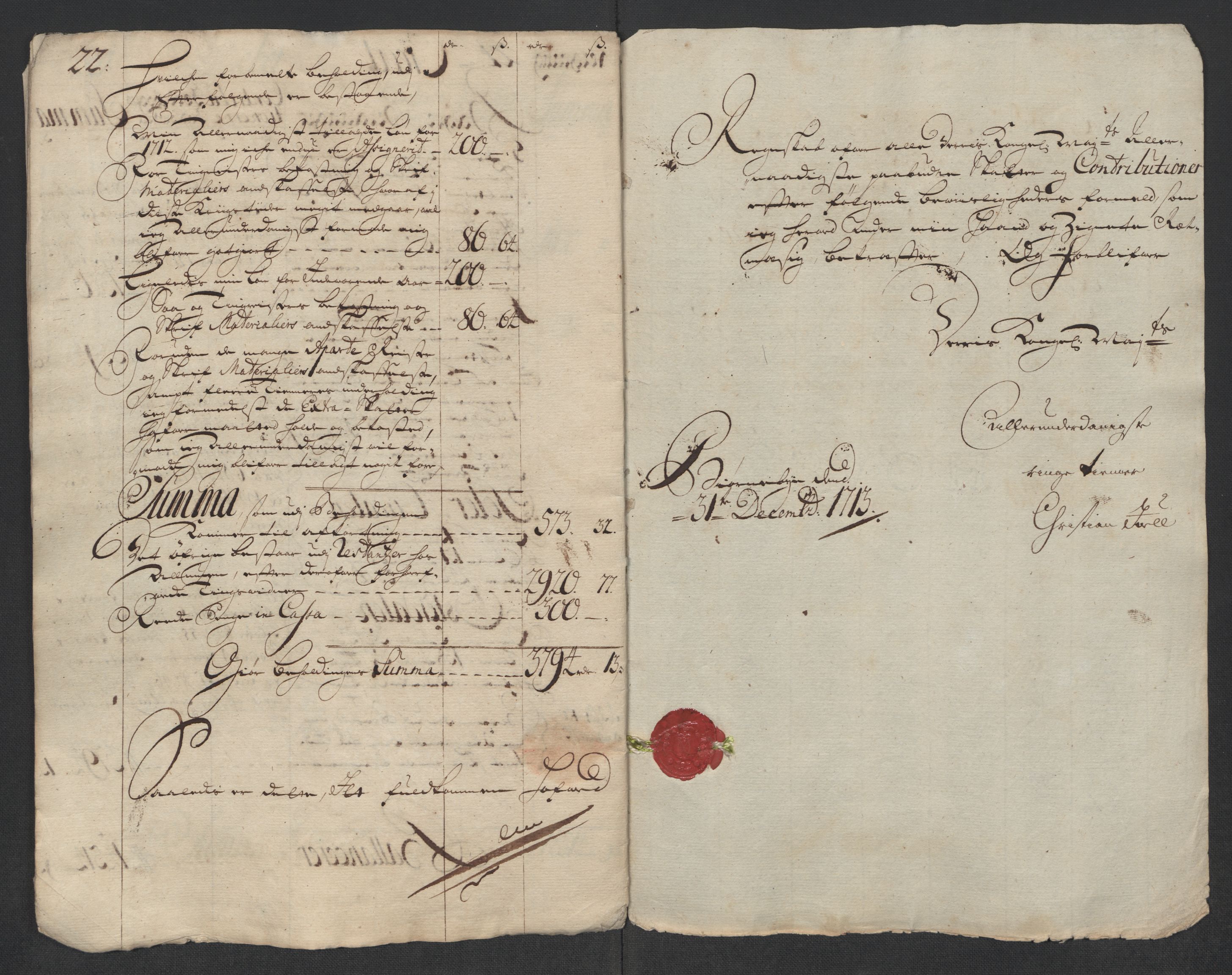 Rentekammeret inntil 1814, Reviderte regnskaper, Fogderegnskap, RA/EA-4092/R13/L0850: Fogderegnskap Solør, Odal og Østerdal, 1713, p. 15