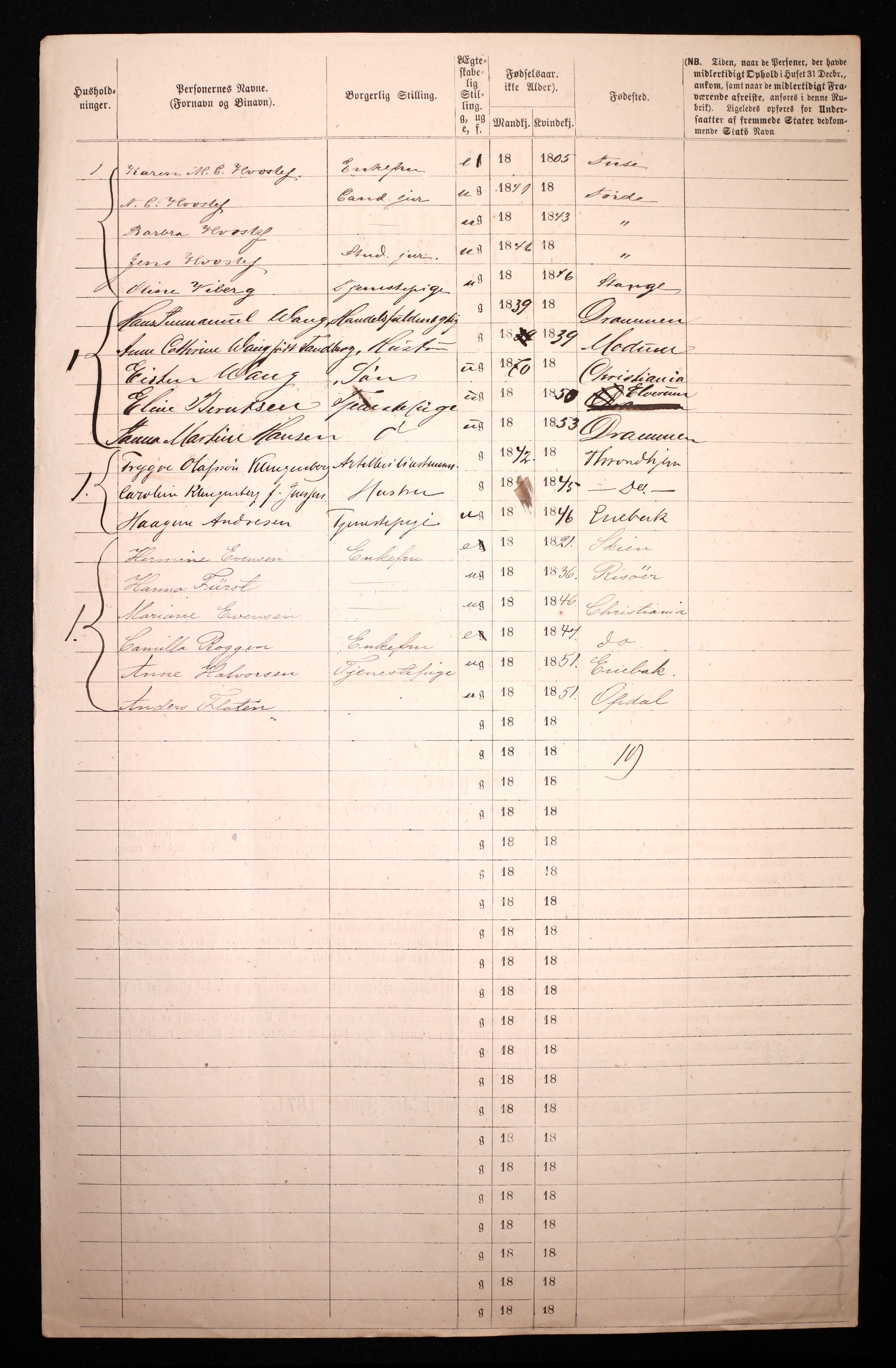 RA, 1870 census for 0301 Kristiania, 1870, p. 4641