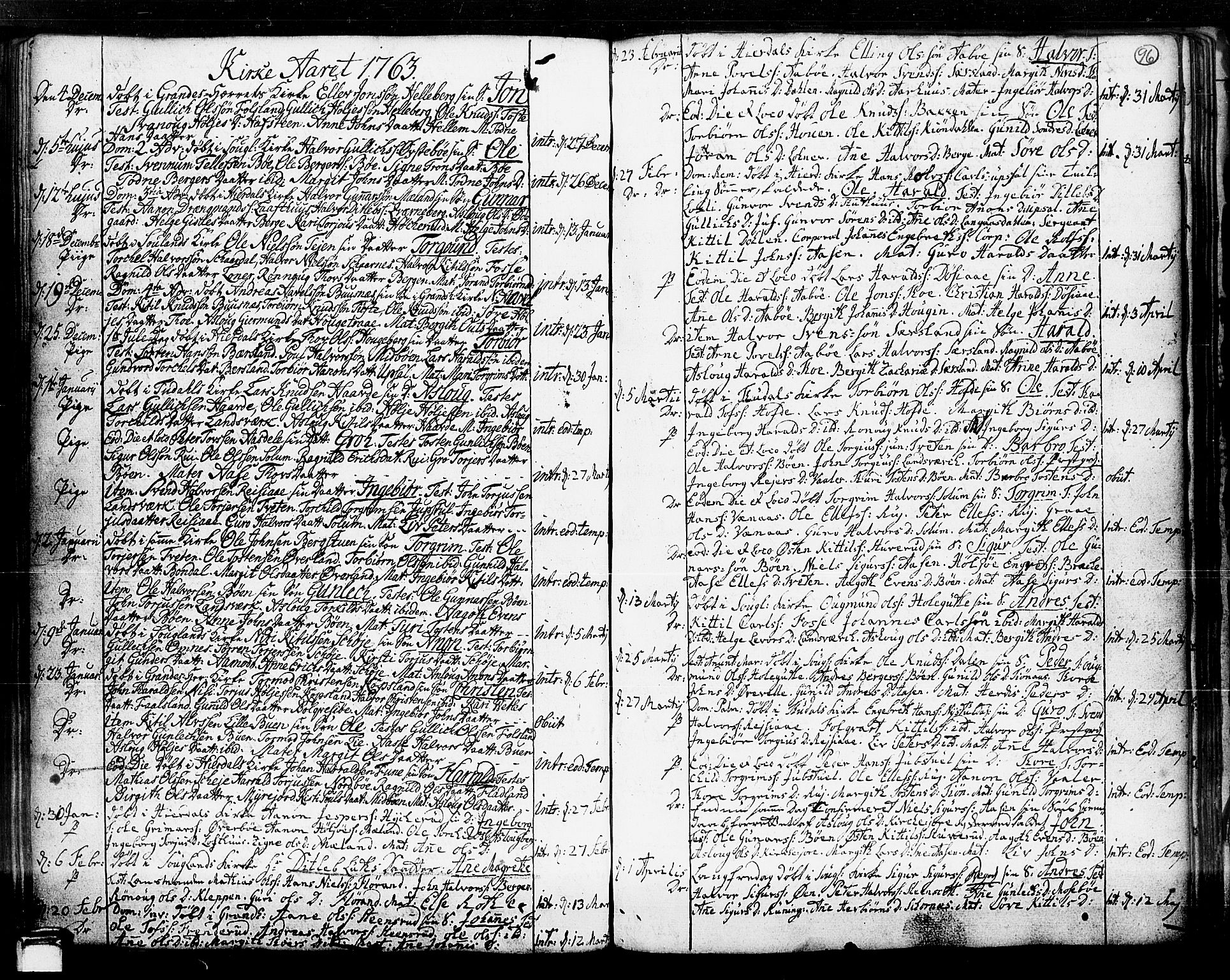 Hjartdal kirkebøker, SAKO/A-270/F/Fa/L0003: Parish register (official) no. I 3, 1727-1775, p. 96