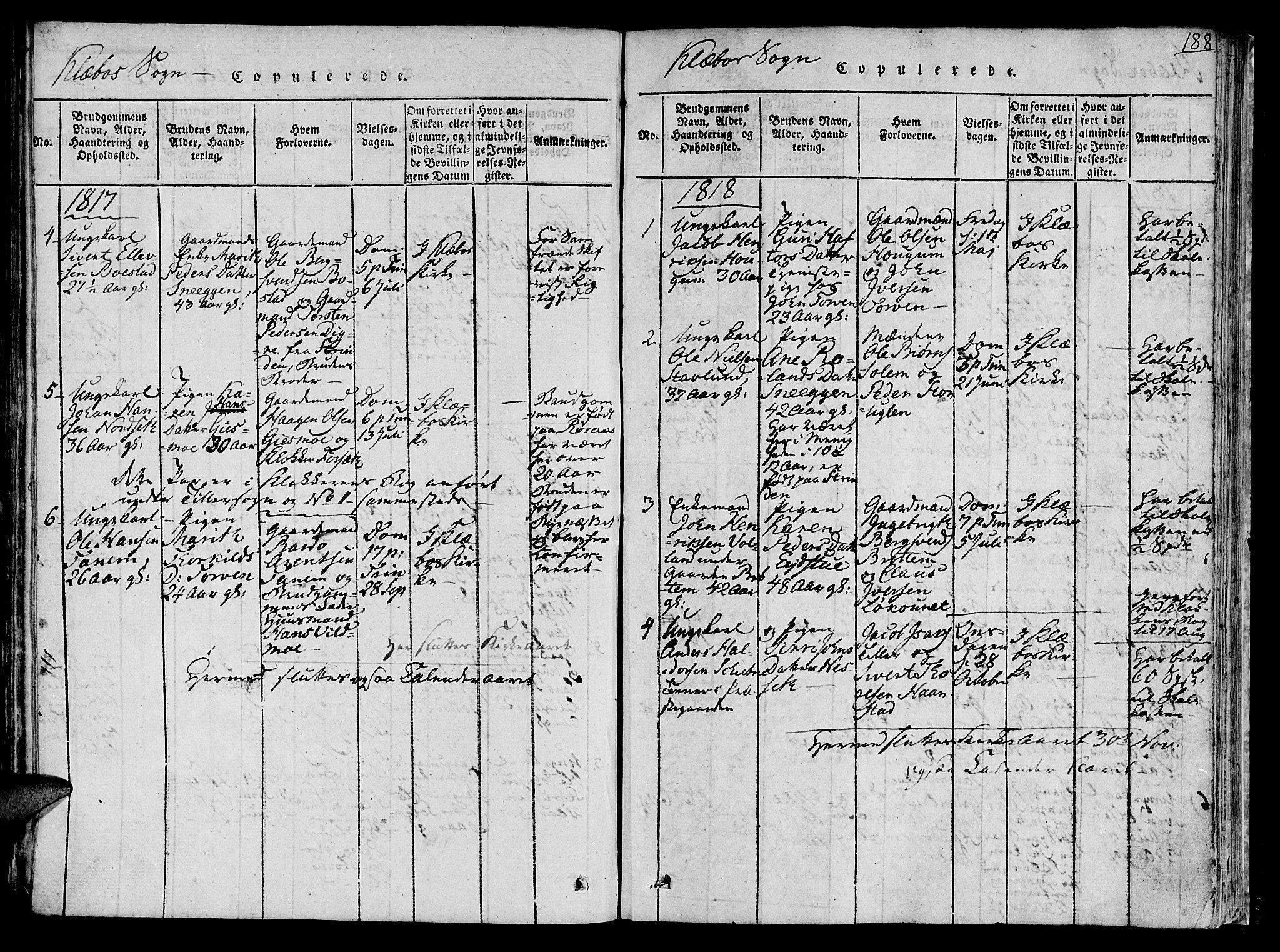Ministerialprotokoller, klokkerbøker og fødselsregistre - Sør-Trøndelag, SAT/A-1456/618/L0439: Parish register (official) no. 618A04 /1, 1816-1843, p. 188