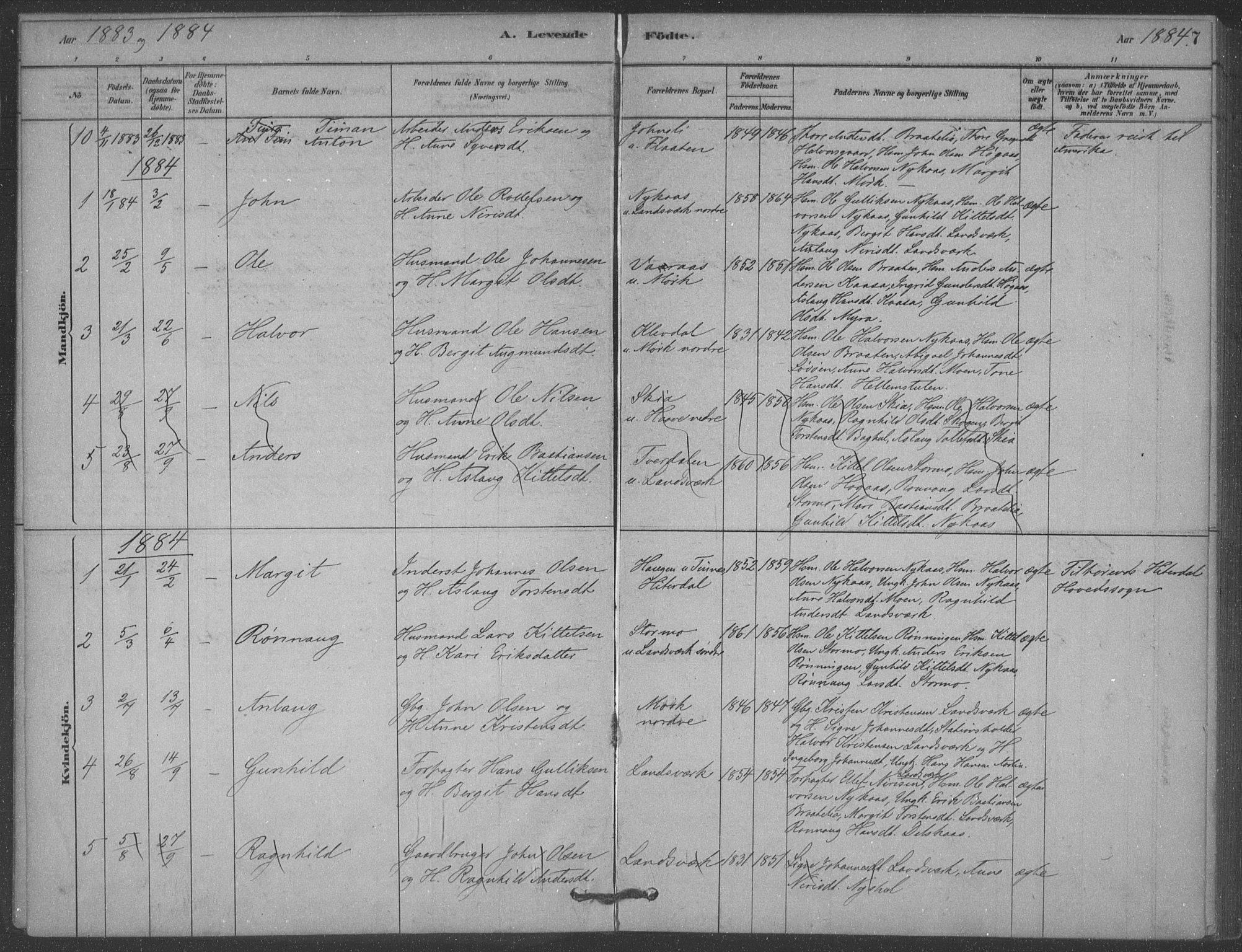 Heddal kirkebøker, SAKO/A-268/F/Fb/L0002: Parish register (official) no. II 2, 1878-1913, p. 7