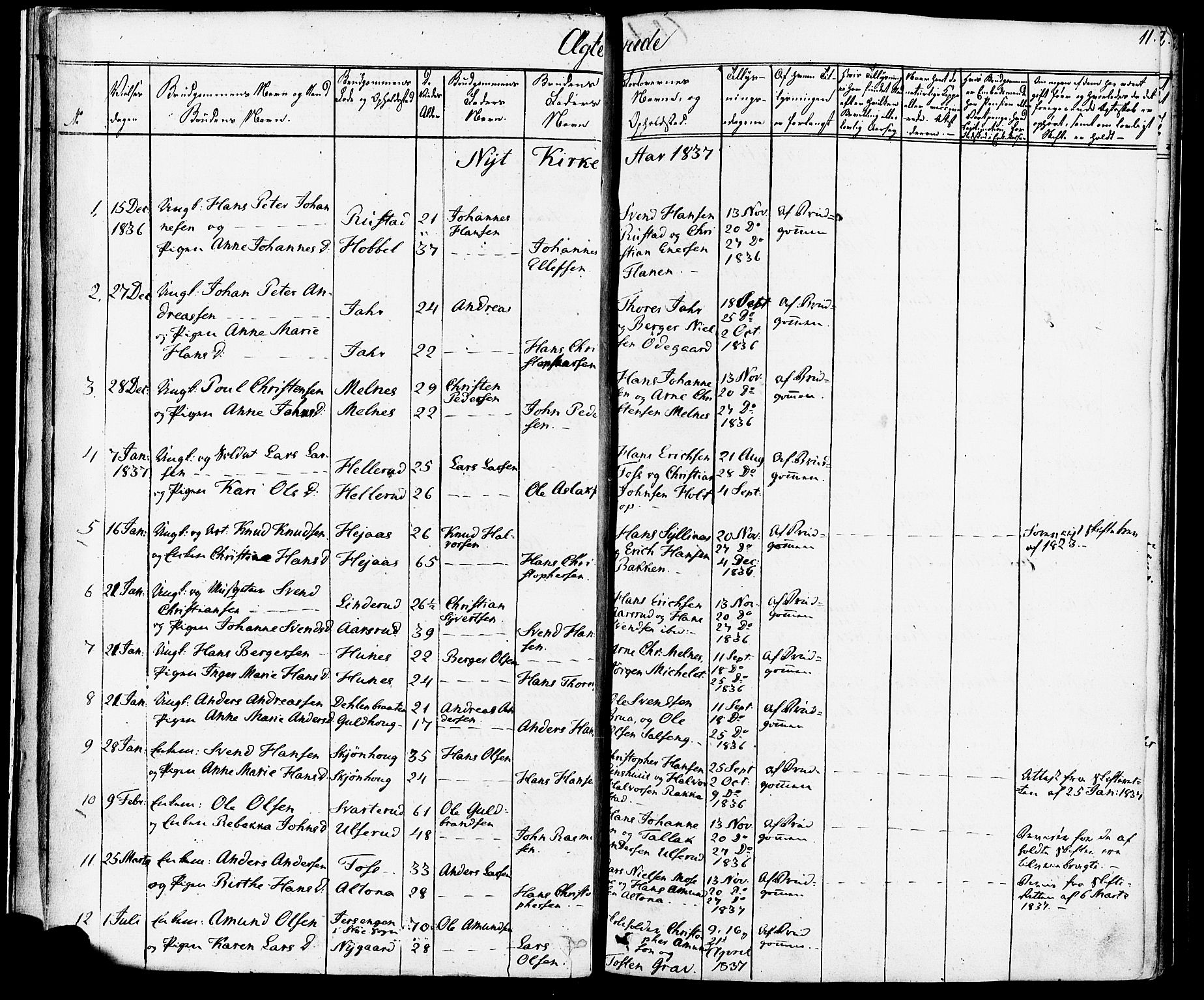 Enebakk prestekontor Kirkebøker, SAO/A-10171c/F/Fa/L0012: Parish register (official) no. I 12, 1832-1882, p. 11