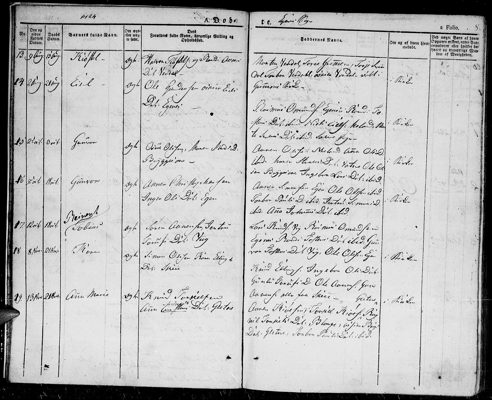 Hægebostad sokneprestkontor, AV/SAK-1111-0024/F/Fa/Fab/L0001: Parish register (official) no. A 1, 1823-1867, p. 8