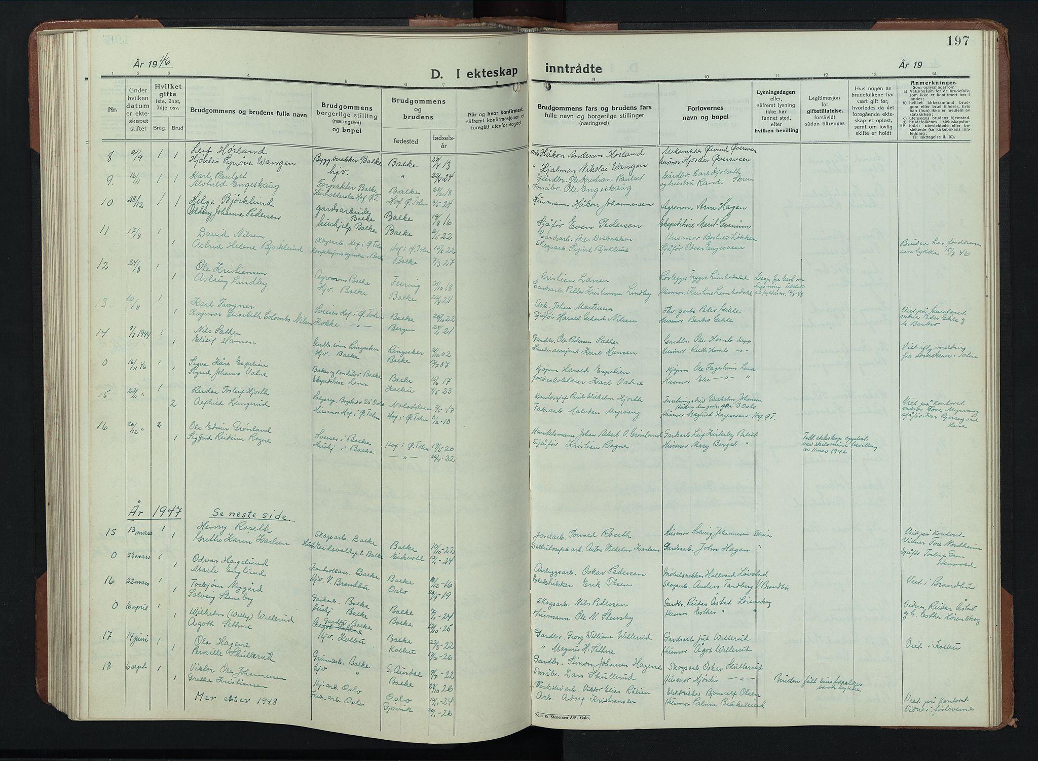 Balke prestekontor, SAH/PREST-106/H/Ha/Hab/L0002: Parish register (copy) no. 2, 1929-1951, p. 197
