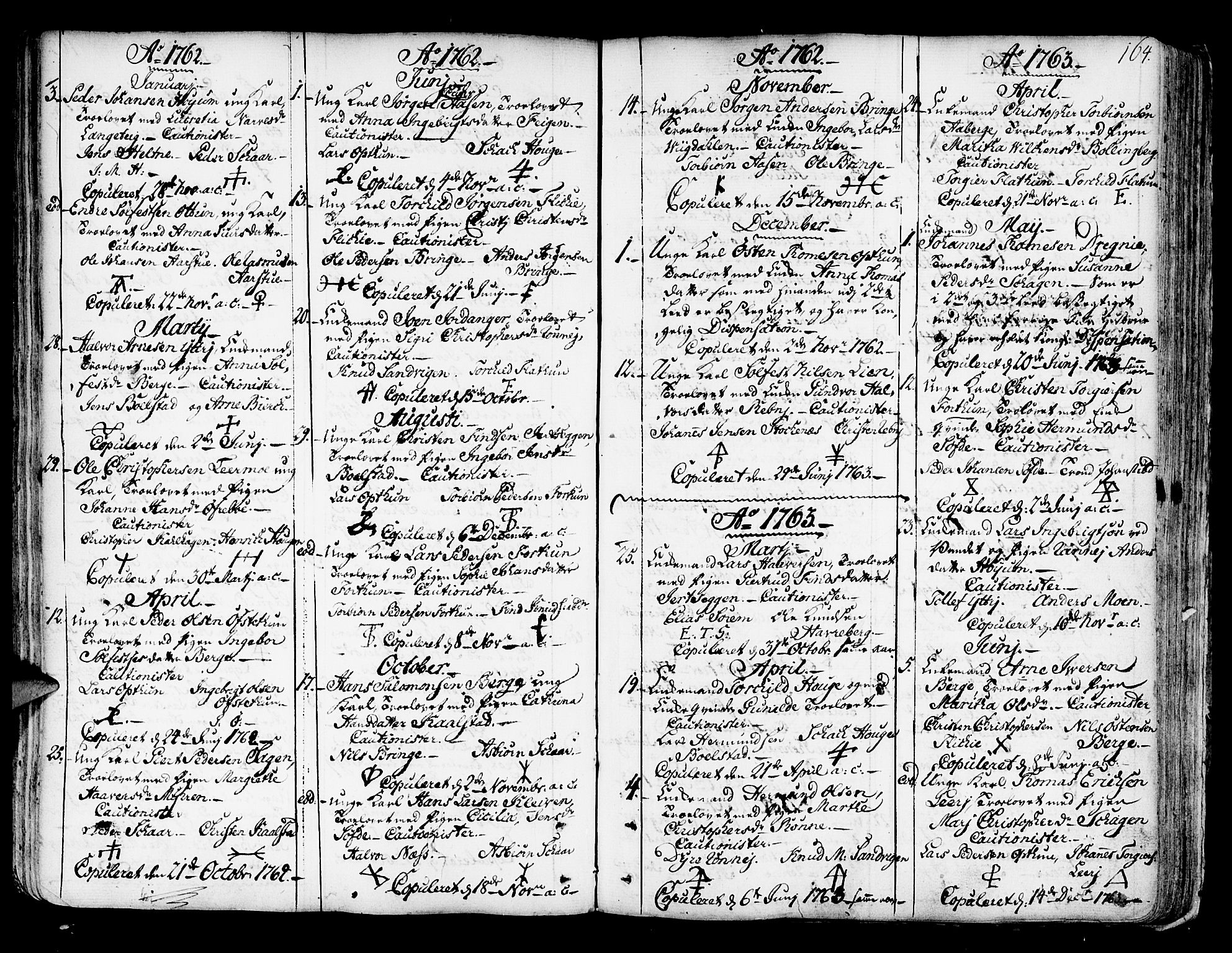 Luster sokneprestembete, SAB/A-81101/H/Haa/Haaa/L0001: Parish register (official) no. A 1, 1731-1803, p. 164