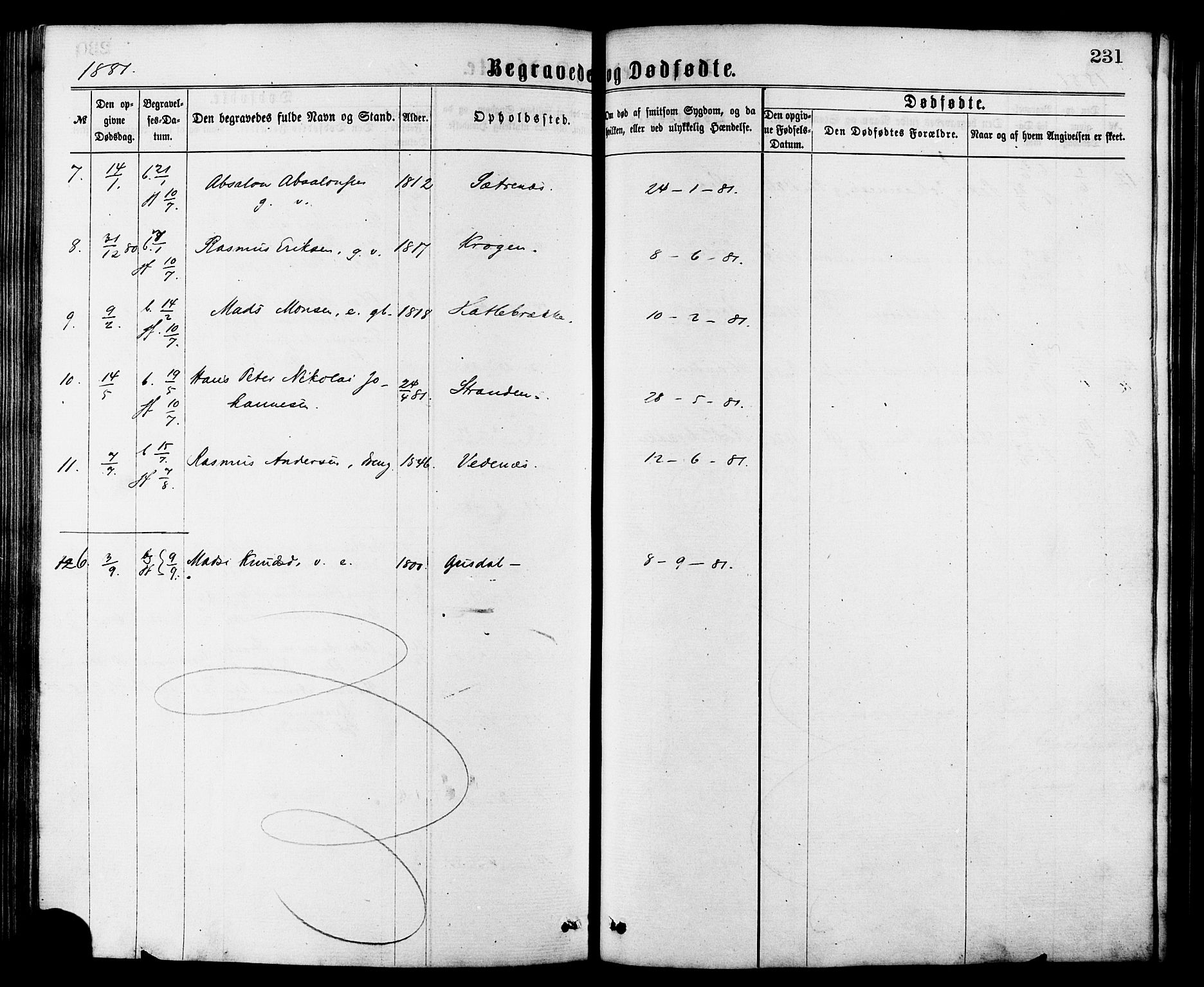 Ministerialprotokoller, klokkerbøker og fødselsregistre - Møre og Romsdal, AV/SAT-A-1454/501/L0007: Parish register (official) no. 501A07, 1868-1884, p. 231