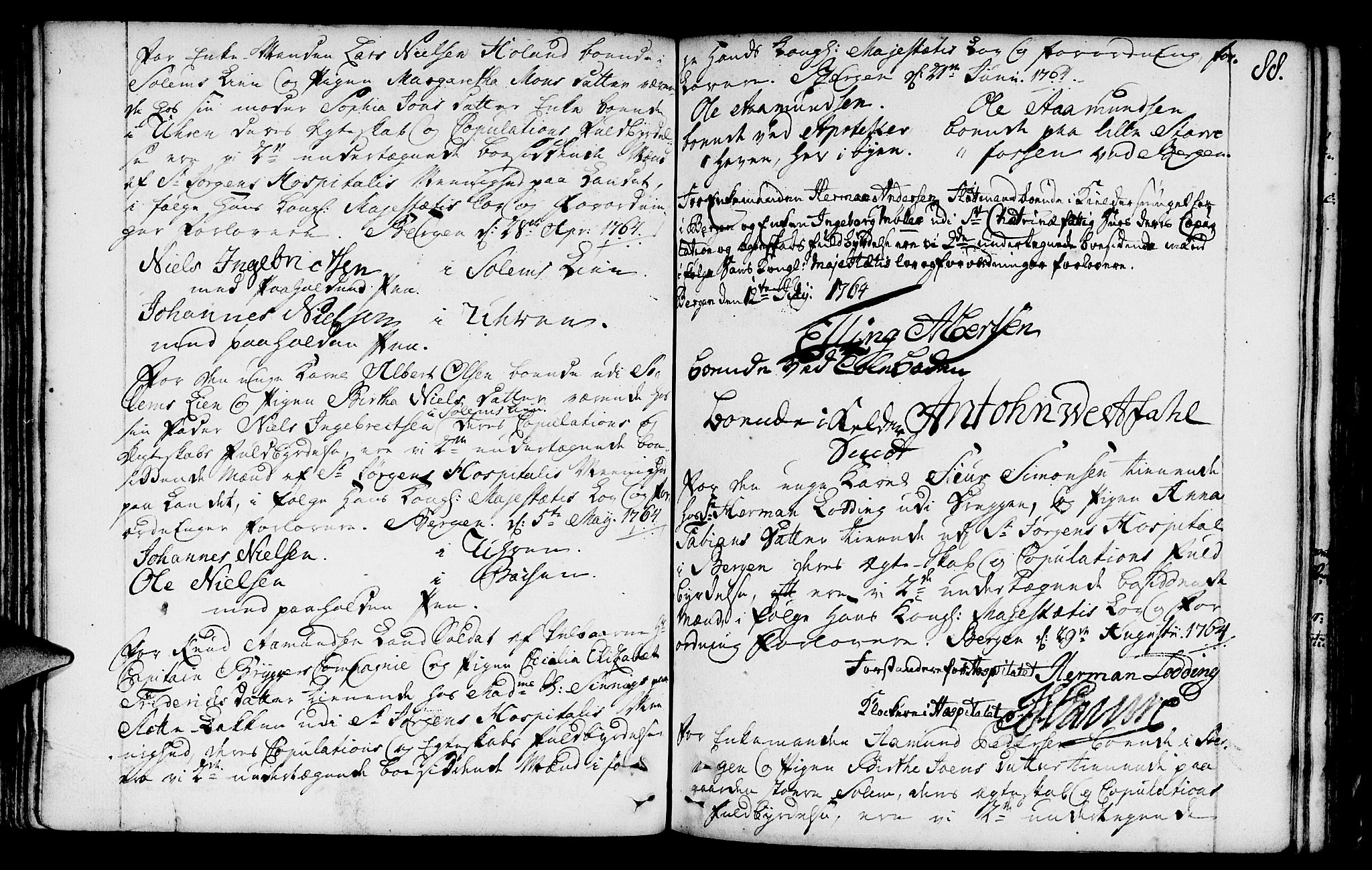 St. Jørgens hospital og Årstad sokneprestembete, AV/SAB-A-99934: Parish register (official) no. A 1, 1743-1823, p. 88