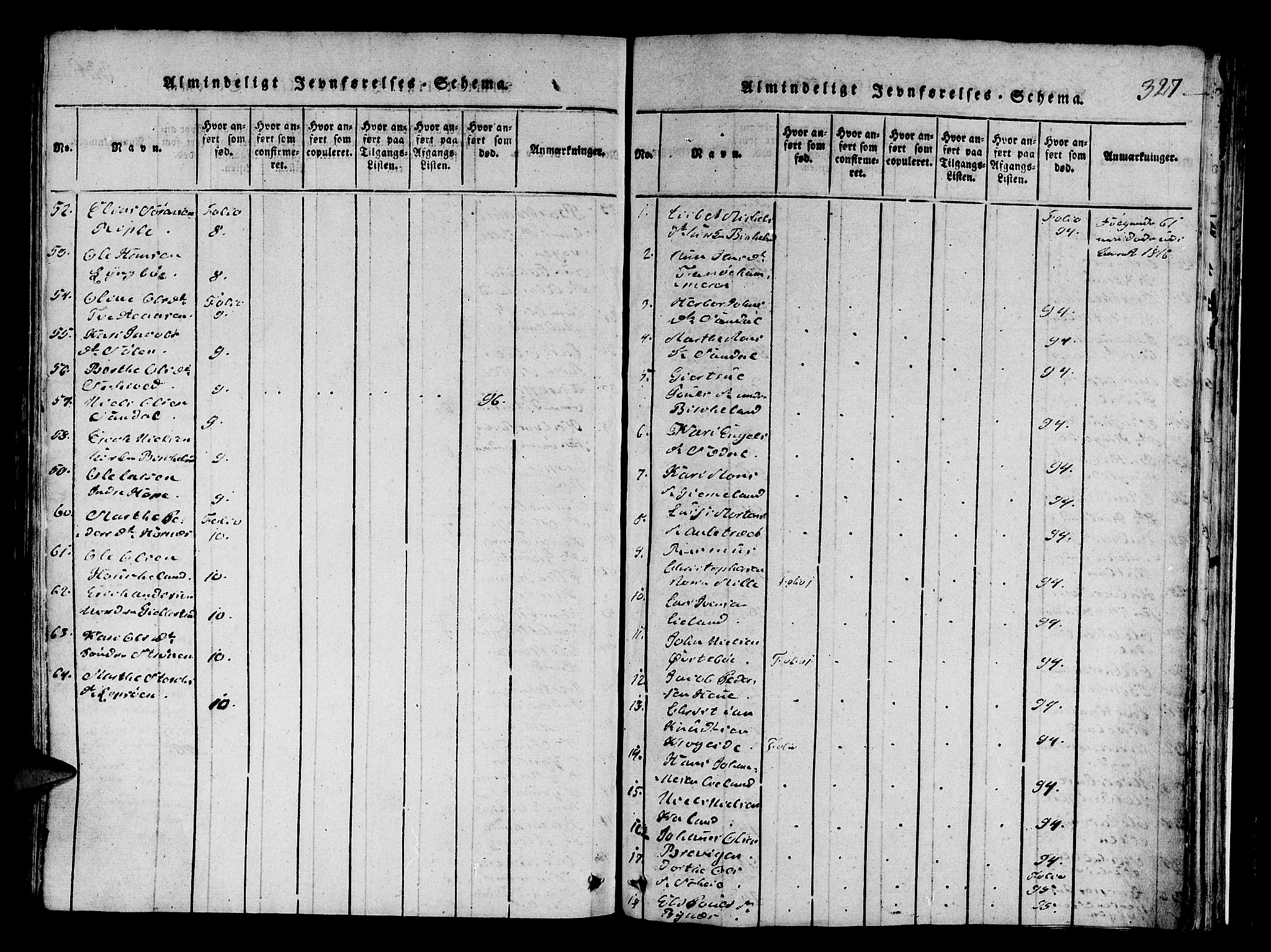 Fana Sokneprestembete, SAB/A-75101/H/Hab/Haba/L0001: Parish register (copy) no. A 1, 1816-1836, p. 327