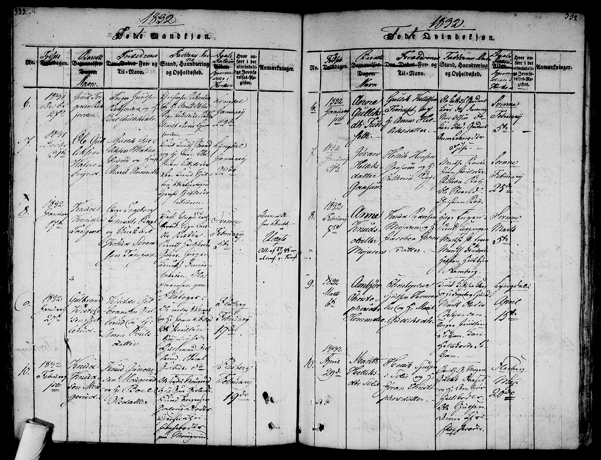 Flesberg kirkebøker, AV/SAKO-A-18/F/Fa/L0005: Parish register (official) no. I 5, 1816-1834, p. 333-334