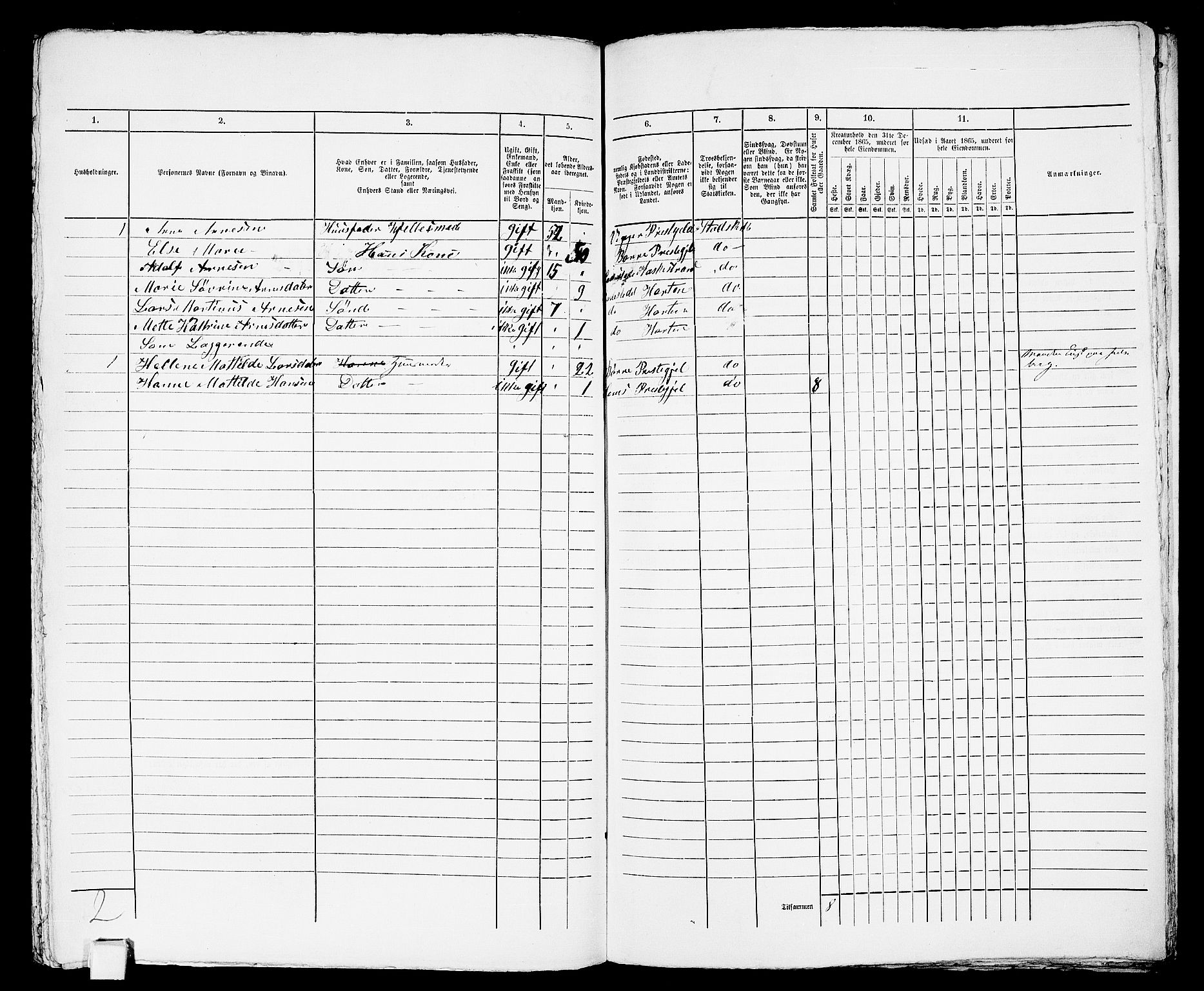 RA, 1865 census for Horten, 1865, p. 350