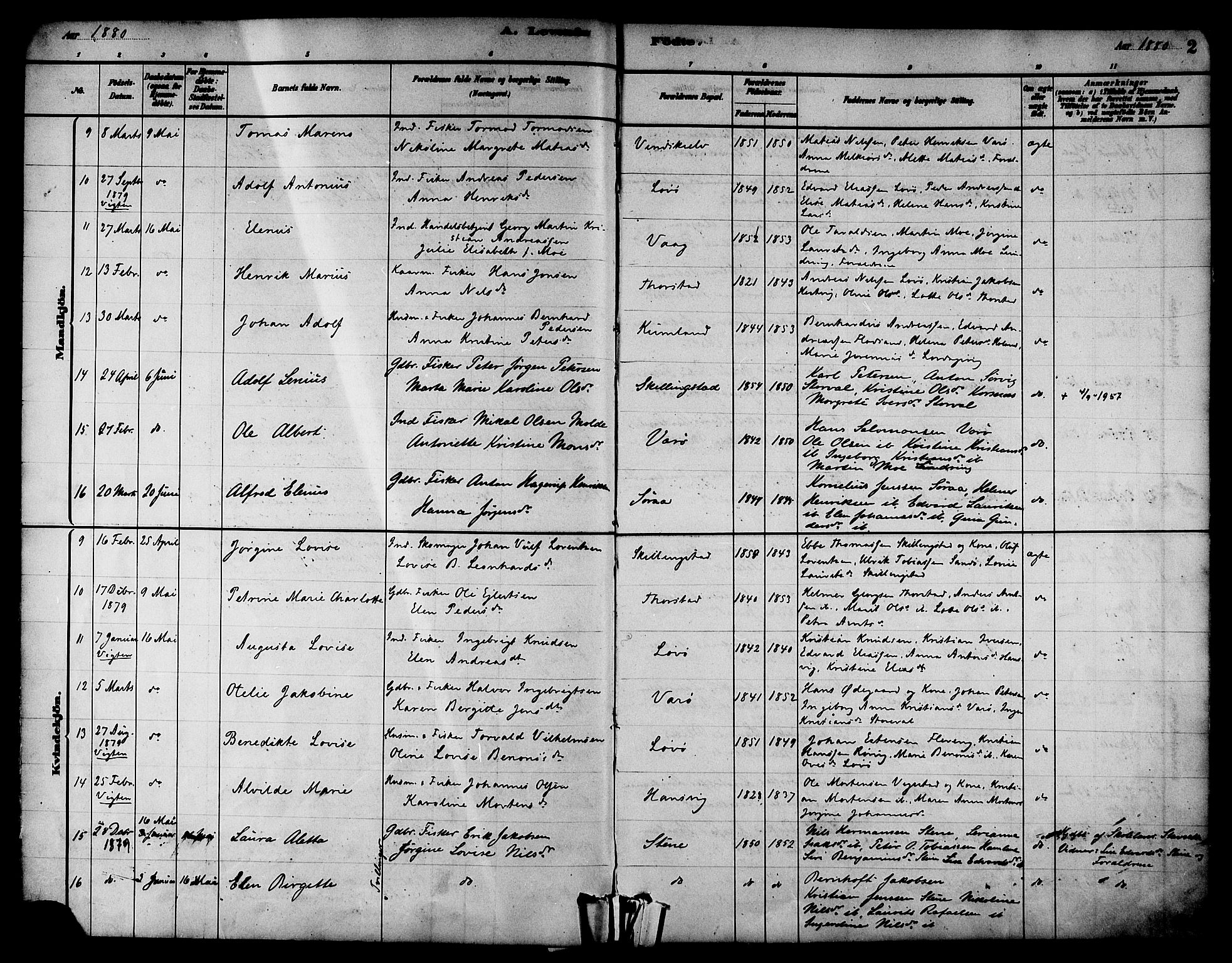Ministerialprotokoller, klokkerbøker og fødselsregistre - Nord-Trøndelag, SAT/A-1458/784/L0672: Parish register (official) no. 784A07, 1880-1887, p. 2