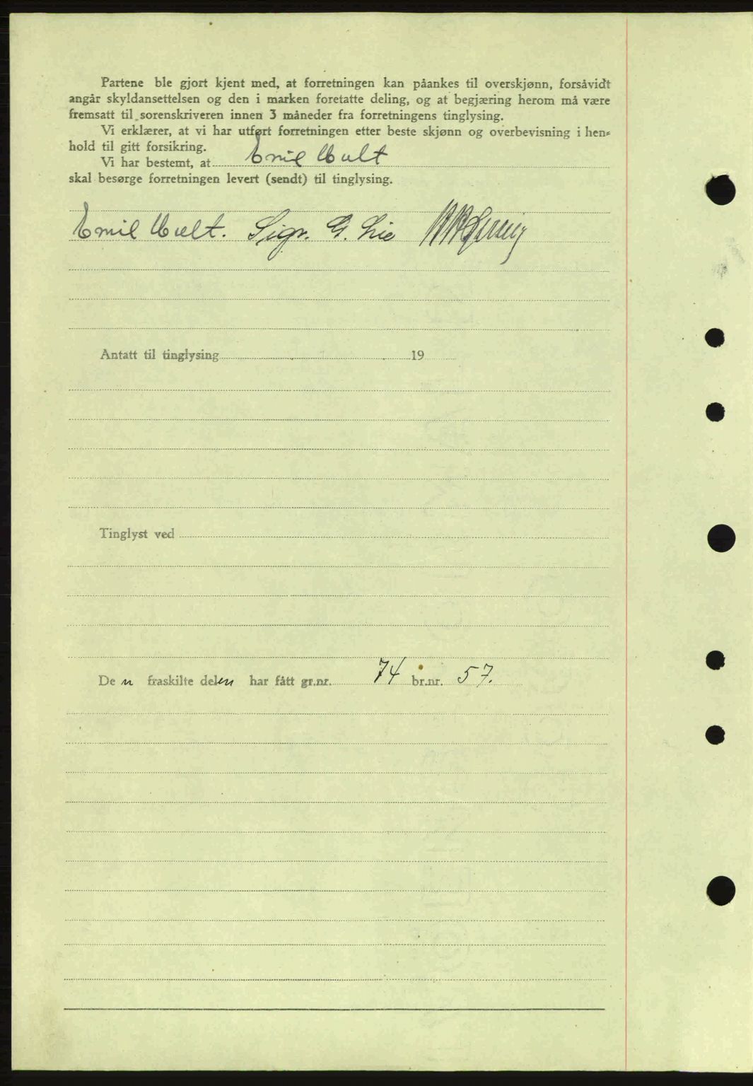 Idd og Marker sorenskriveri, AV/SAO-A-10283/G/Gb/Gbb/L0006: Mortgage book no. A6, 1943-1944, Diary no: : 336/1943