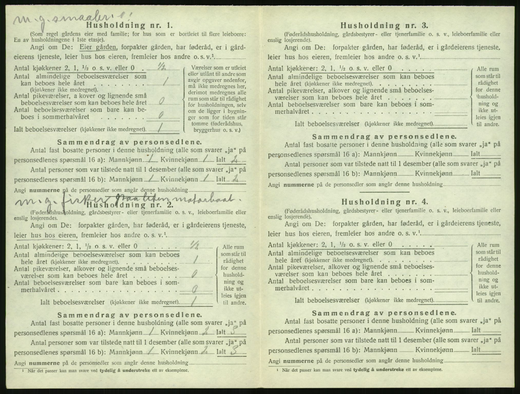 SAT, 1920 census for Vatne, 1920, p. 521