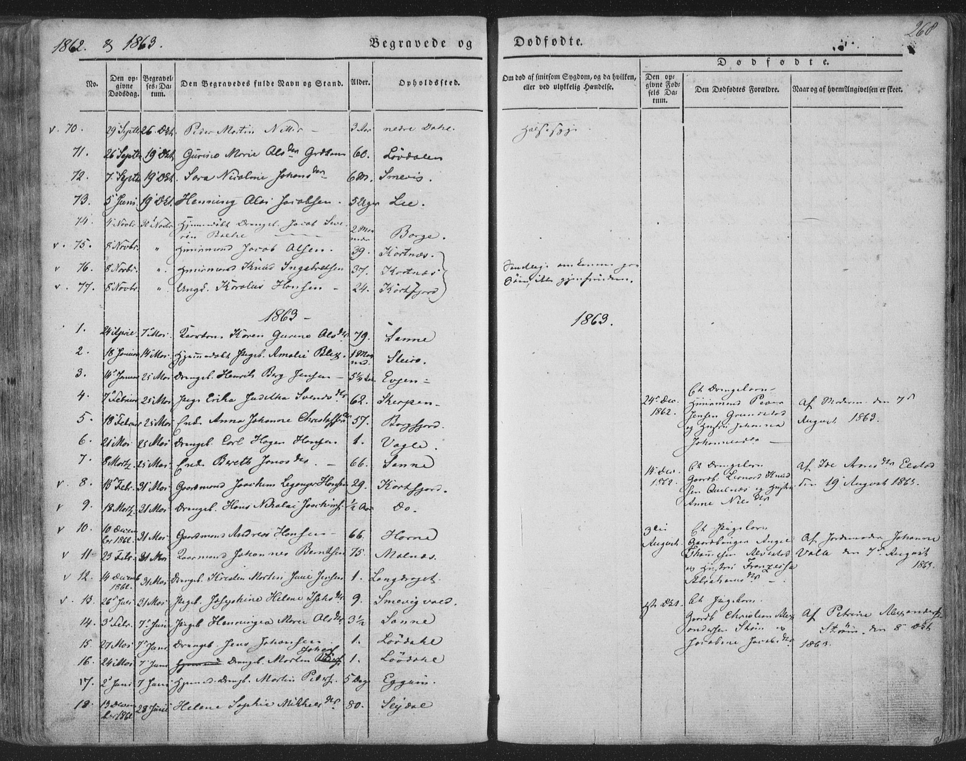 Ministerialprotokoller, klokkerbøker og fødselsregistre - Nordland, SAT/A-1459/880/L1131: Parish register (official) no. 880A05, 1844-1868, p. 268