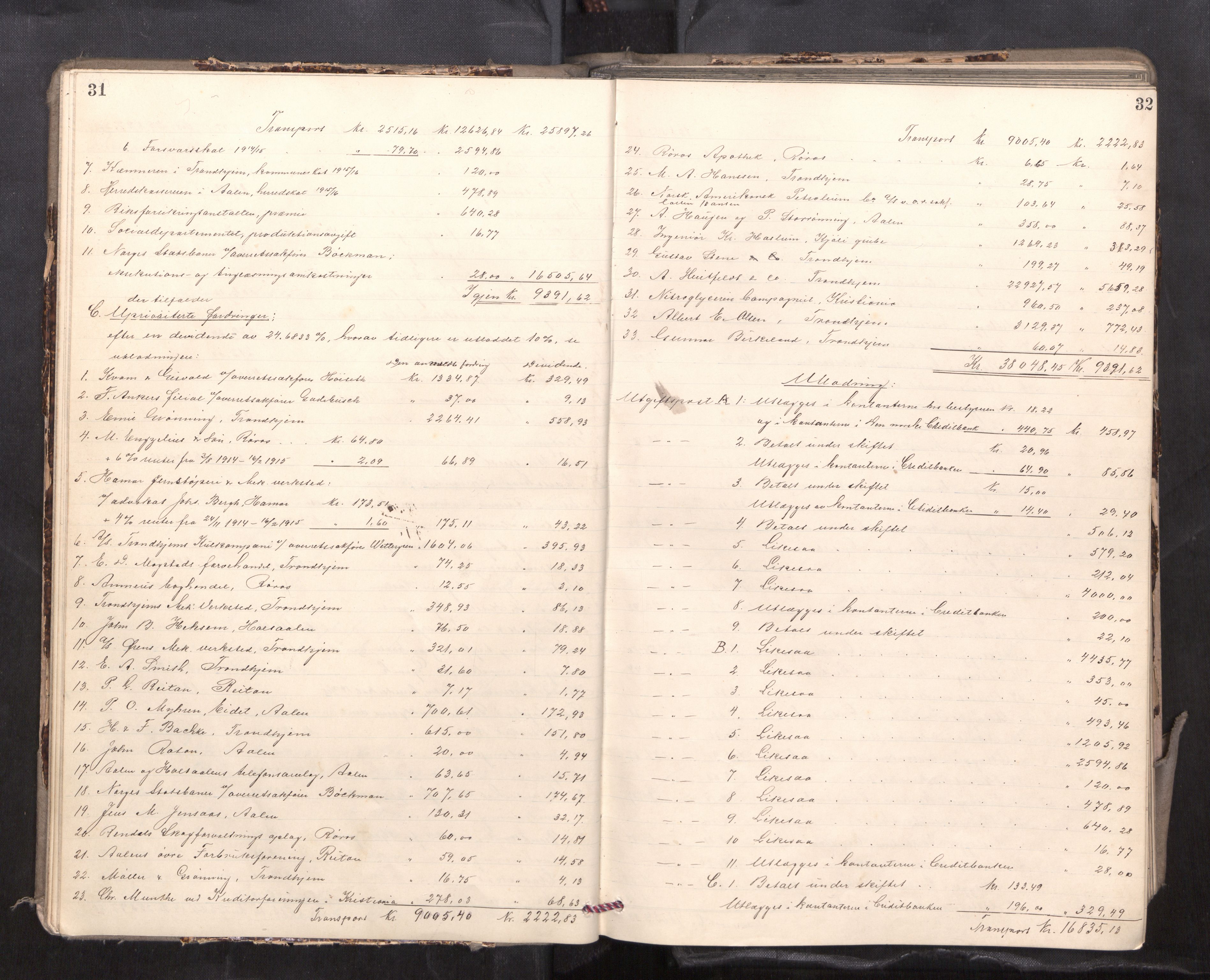 Gauldal sorenskriveri, AV/SAT-A-0014/1/3/3A/L0018: Skifteslutningsprotokoll  5, 1917-1924, p. 31-32