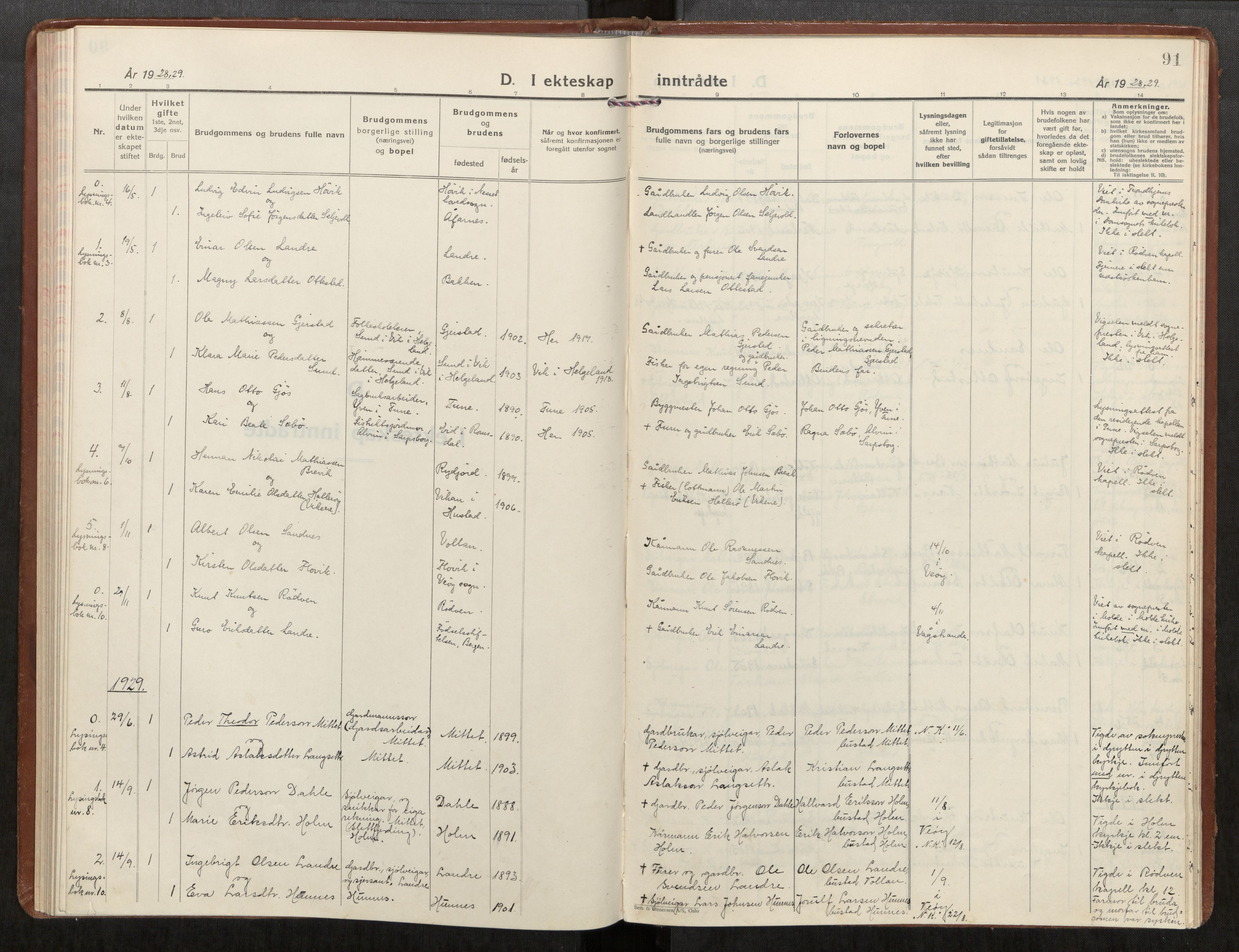 Ministerialprotokoller, klokkerbøker og fødselsregistre - Møre og Romsdal, AV/SAT-A-1454/549/L0619: Parish register (official) no. 549A02, 1928-1951, p. 91