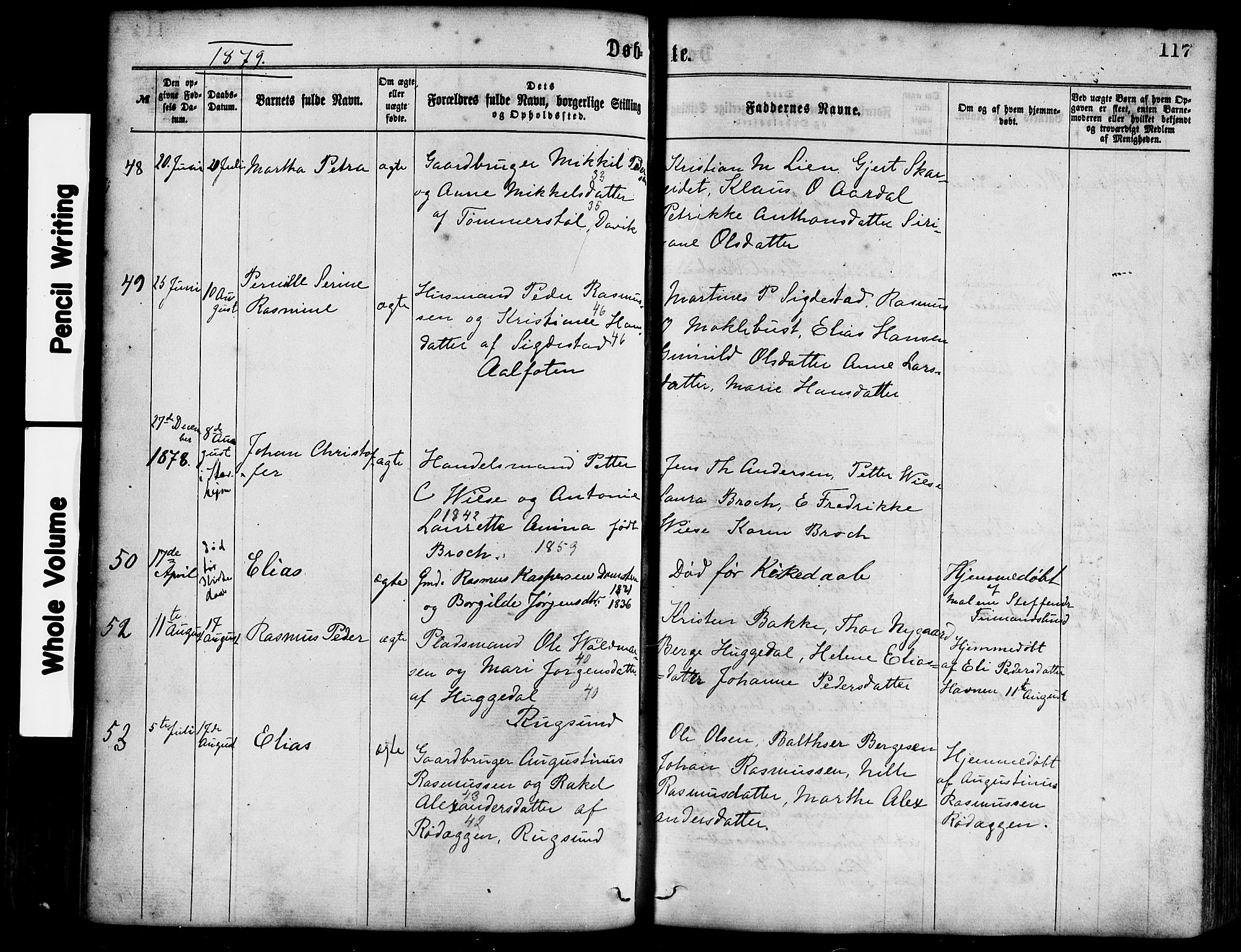 Davik sokneprestembete, AV/SAB-A-79701/H/Haa/Haaa/L0006: Parish register (official) no. A 6, 1867-1881, p. 117