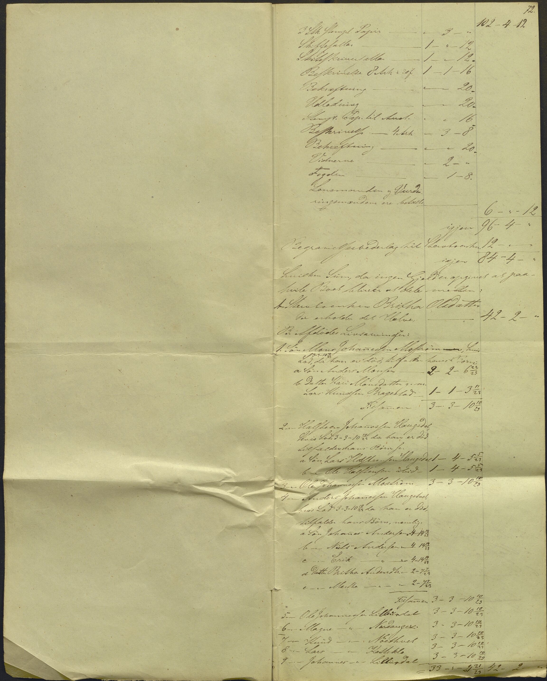 Nordhordland sorenskrivar, AV/SAB-A-2901/1/H/Hd/Hdb/L0001: Konsept til utlodningar, 1850-1852, p. 84