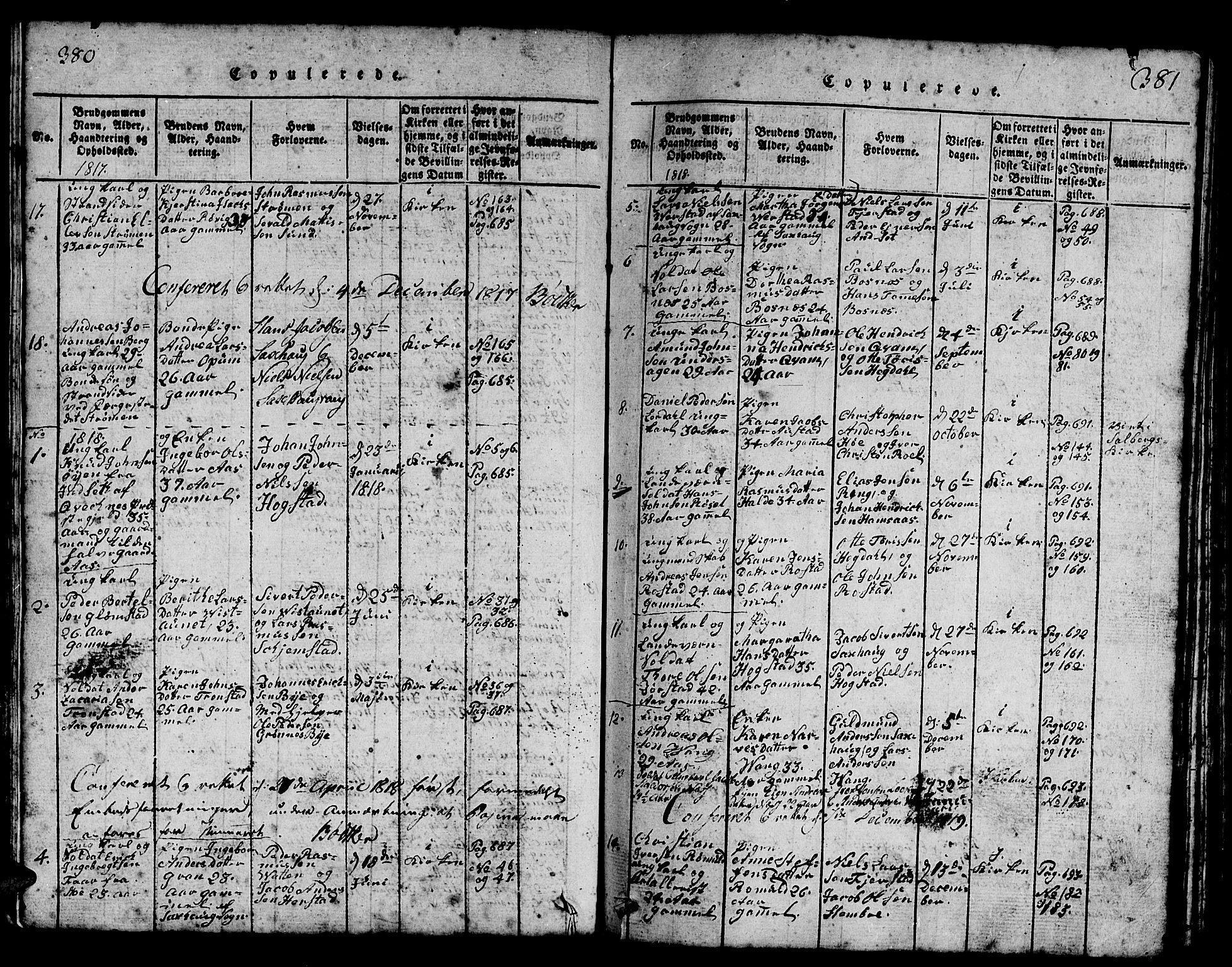 Ministerialprotokoller, klokkerbøker og fødselsregistre - Nord-Trøndelag, SAT/A-1458/730/L0298: Parish register (copy) no. 730C01, 1816-1849, p. 380-381