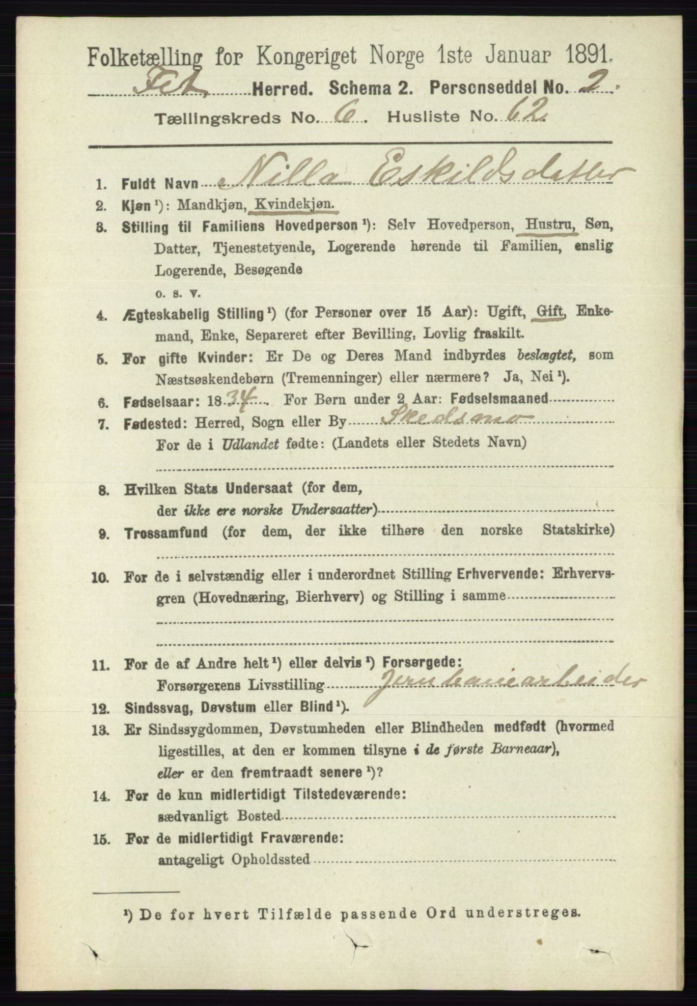 RA, 1891 census for 0227 Fet, 1891, p. 2344