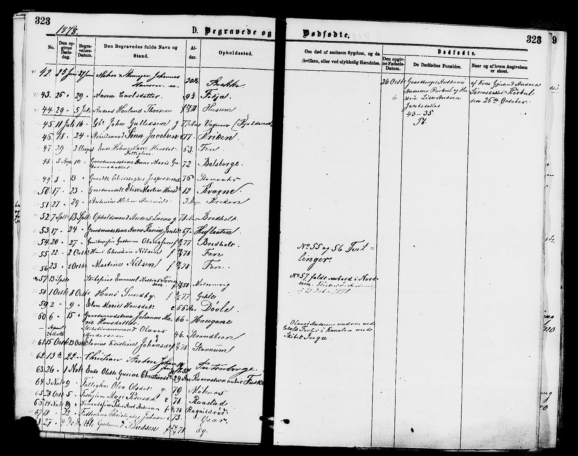 Stokke kirkebøker, AV/SAKO-A-320/F/Fa/L0009: Parish register (official) no. I 9, 1872-1883, p. 323