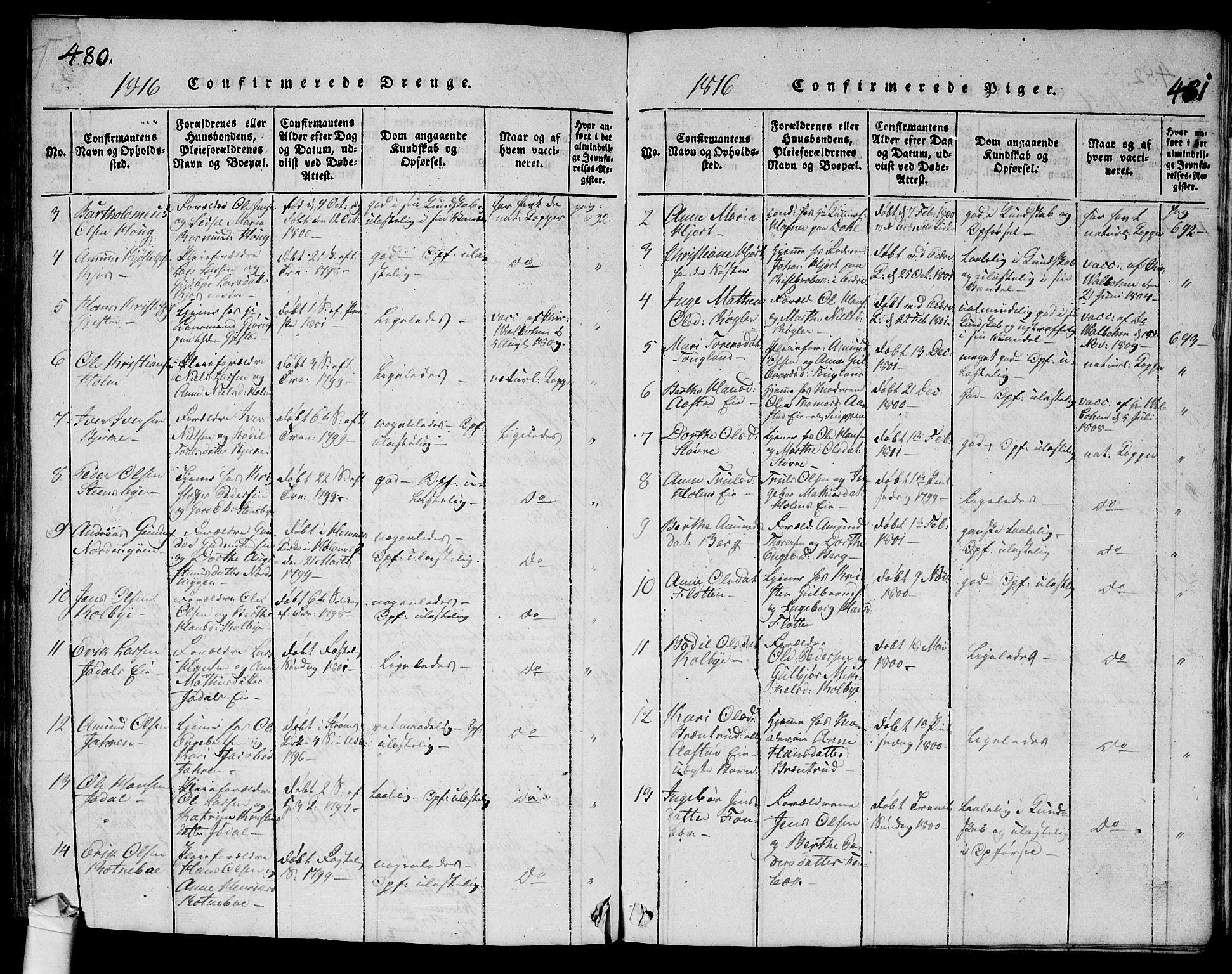 Ullensaker prestekontor Kirkebøker, AV/SAO-A-10236a/G/Ga/L0001: Parish register (copy) no. I 1, 1815-1835, p. 480-481