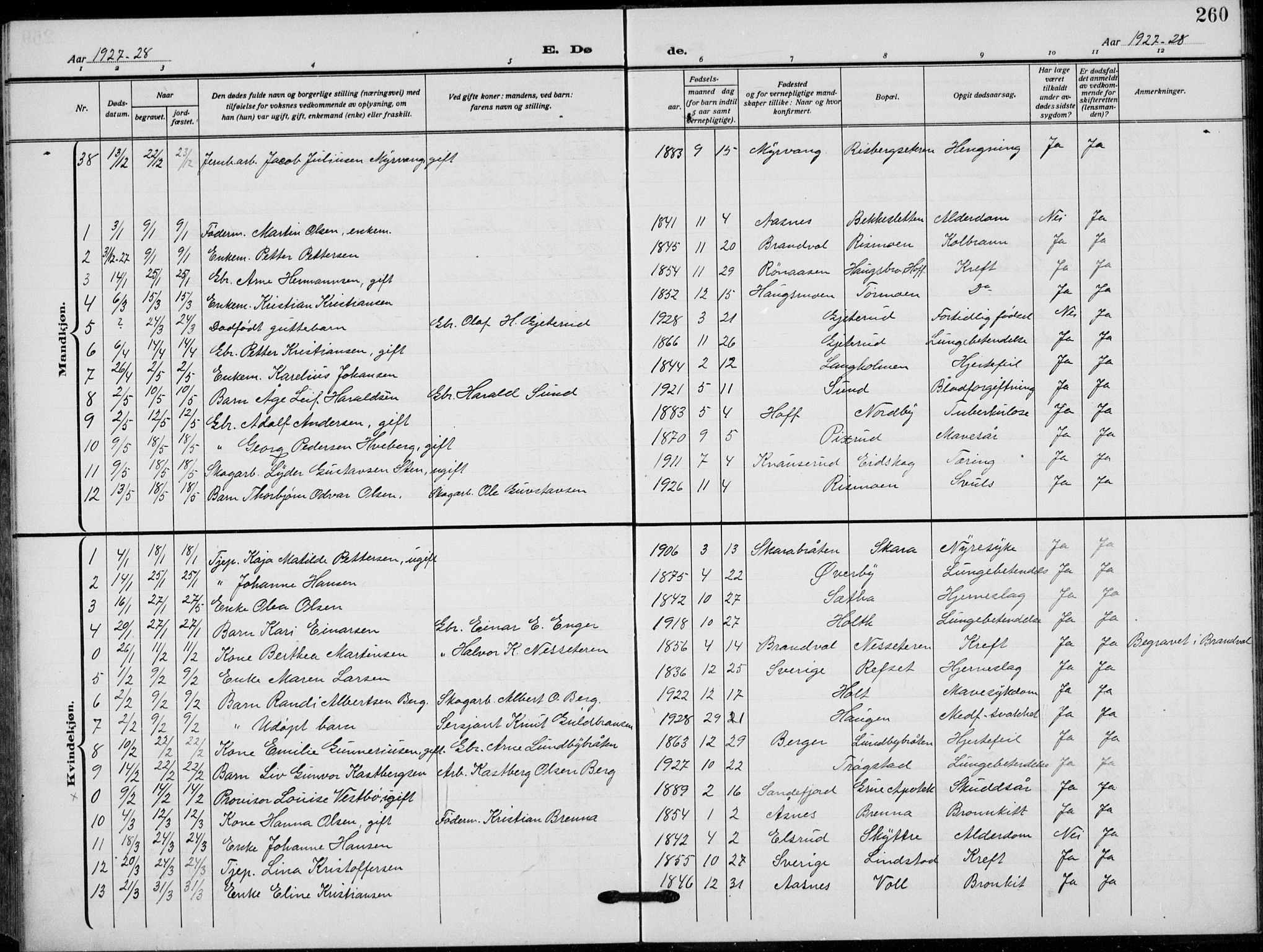 Grue prestekontor, SAH/PREST-036/H/Ha/Hab/L0008: Parish register (copy) no. 8, 1921-1934, p. 260