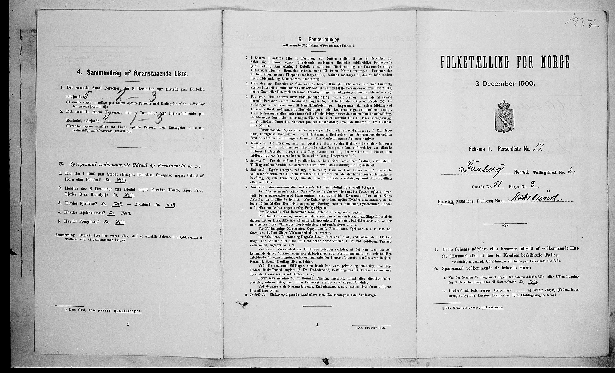 SAH, 1900 census for Fåberg, 1900, p. 644