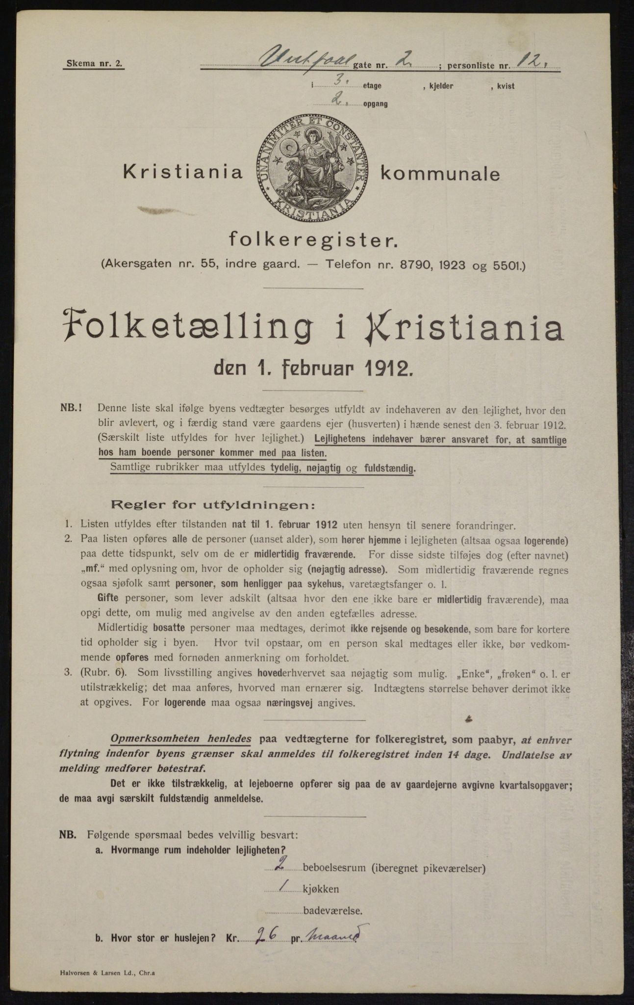 OBA, Municipal Census 1912 for Kristiania, 1912, p. 122377