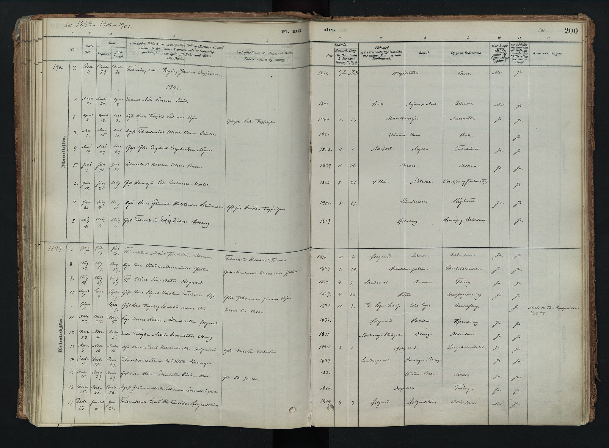 Tolga prestekontor, AV/SAH-PREST-062/K/L0008: Parish register (official) no. 8, 1877-1910, p. 200