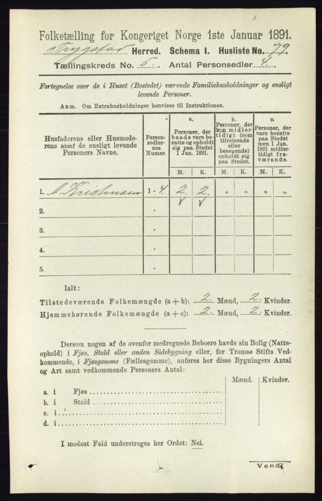 RA, 1891 Census for 0122 Trøgstad, 1891, p. 2022
