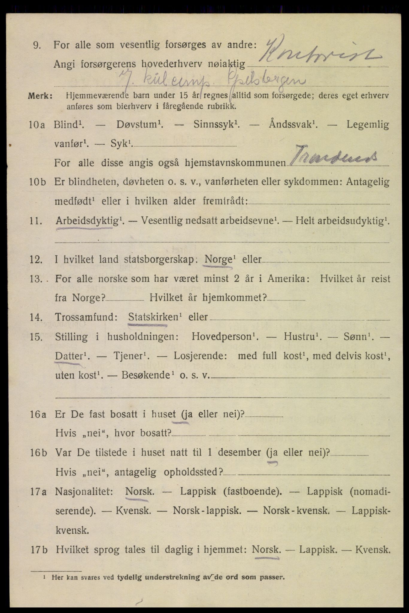 SAT, 1920 census for Svolvær, 1920, p. 3143