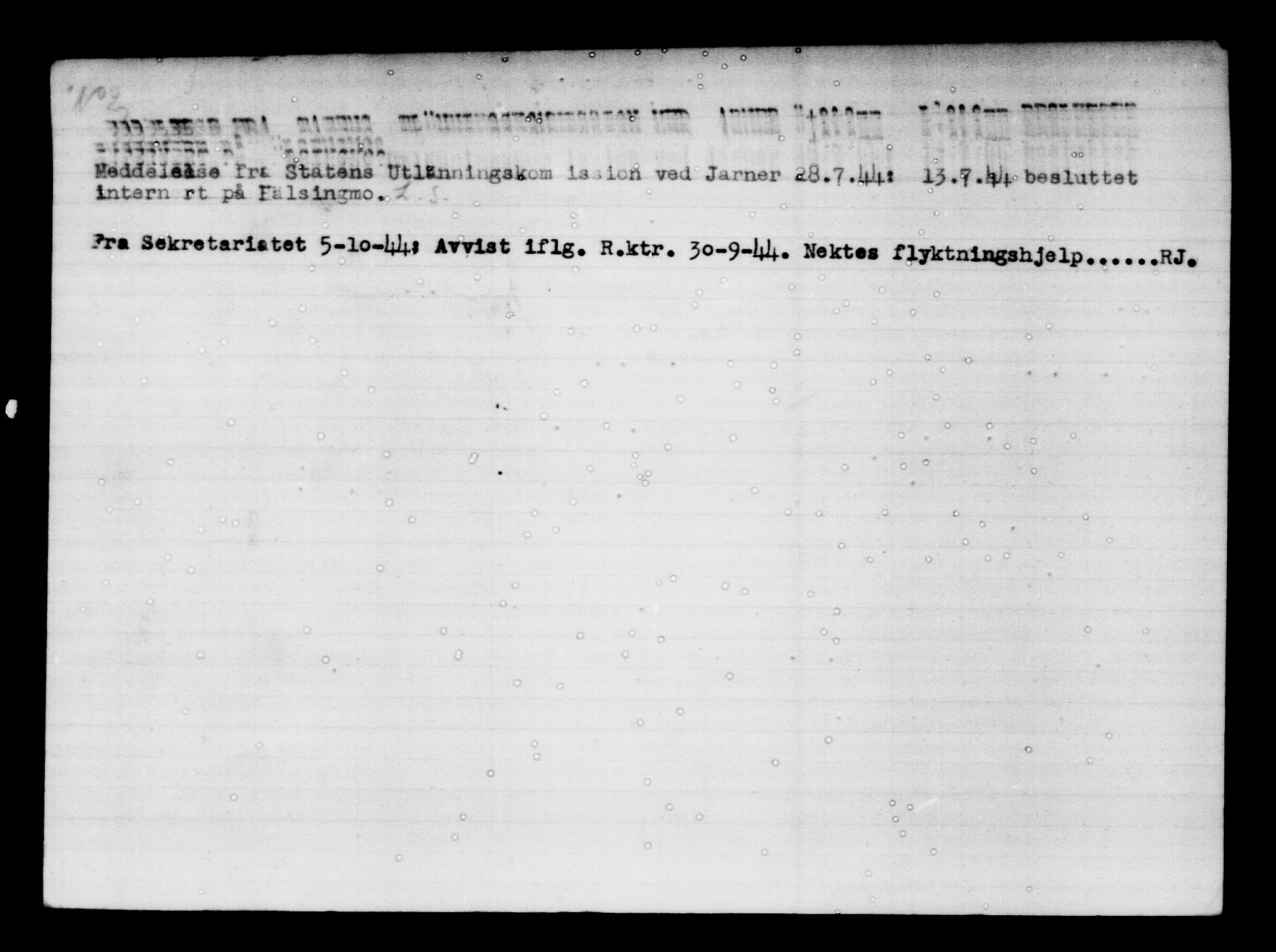 Utenriksstasjonene, Legasjonen i Stockholm, Flyktningkontoret, AV/RA-S-6753/V/Va/L0011: Kjesäterkartoteket, flyktninger med registreringsnr. 25300-28349, 1940-1945, p. 172