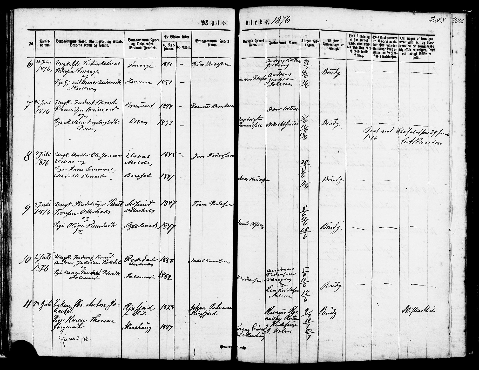 Ministerialprotokoller, klokkerbøker og fødselsregistre - Møre og Romsdal, AV/SAT-A-1454/560/L0720: Parish register (official) no. 560A04, 1873-1878, p. 213