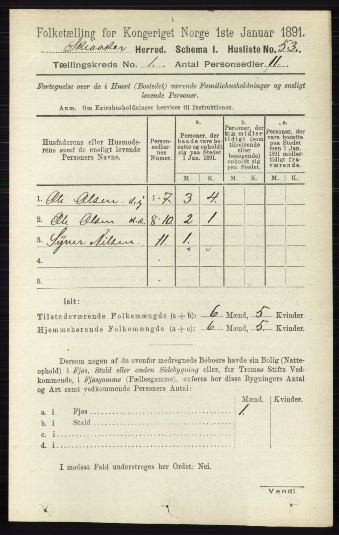 RA, 1891 census for 0513 Skjåk, 1891, p. 76