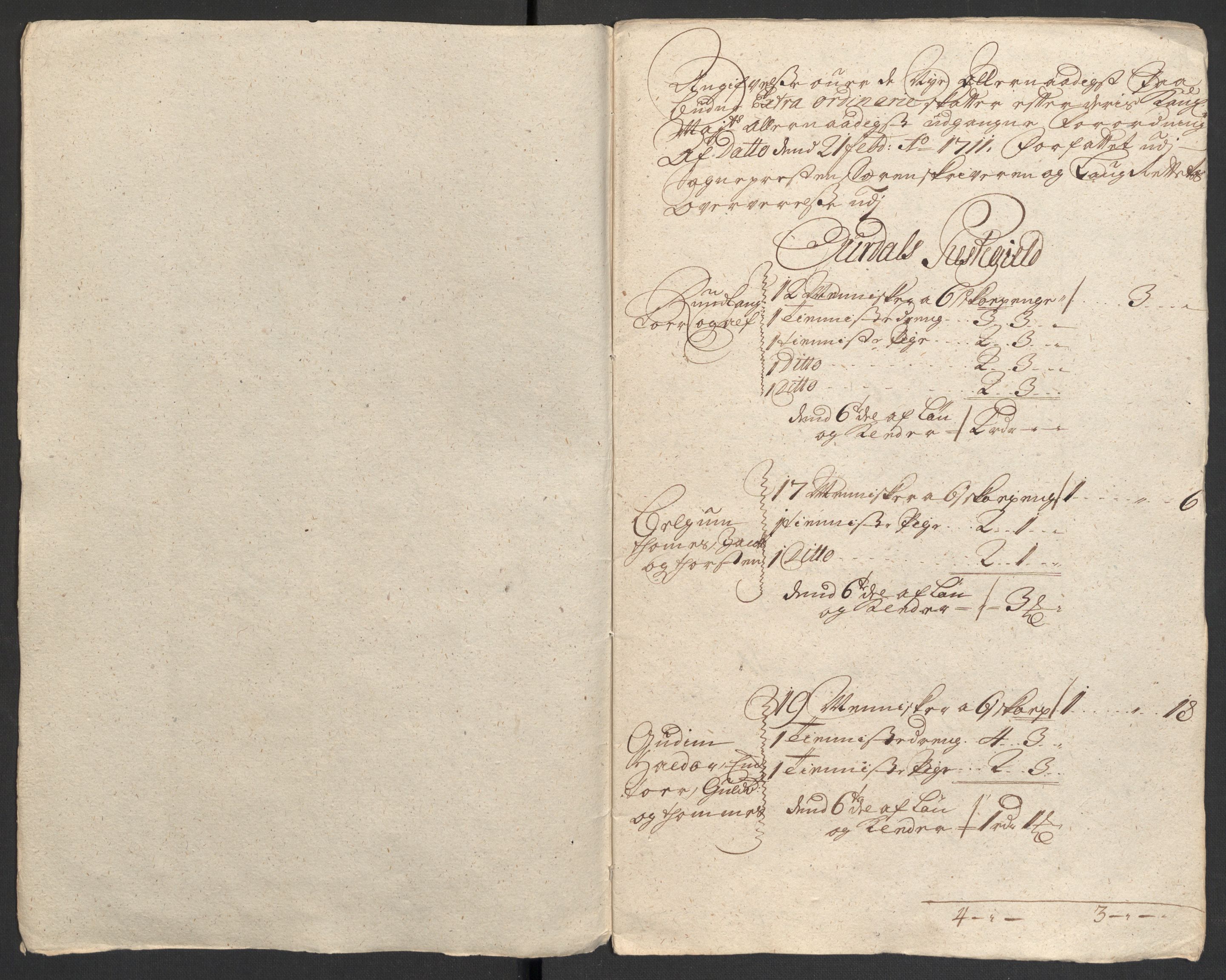 Rentekammeret inntil 1814, Reviderte regnskaper, Fogderegnskap, AV/RA-EA-4092/R18/L1308: Fogderegnskap Hadeland, Toten og Valdres, 1711, p. 344