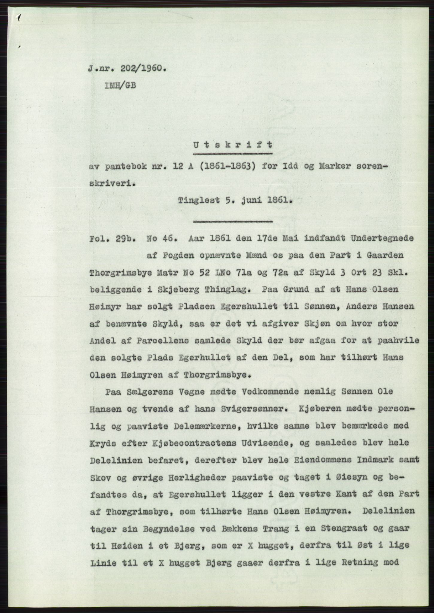Statsarkivet i Oslo, SAO/A-10621/Z/Zd/L0011: Avskrifter, j.nr 4-798/1960, 1960, p. 125