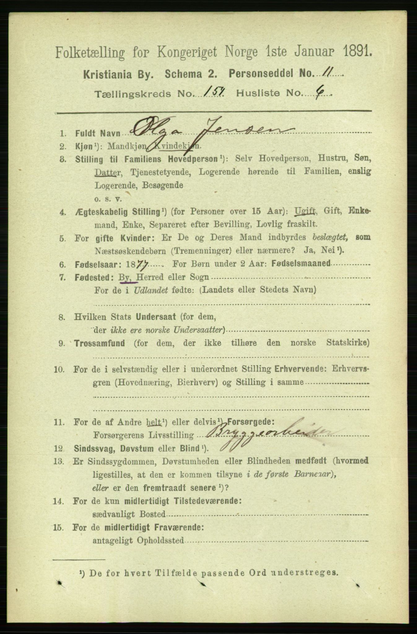 RA, 1891 census for 0301 Kristiania, 1891, p. 87568