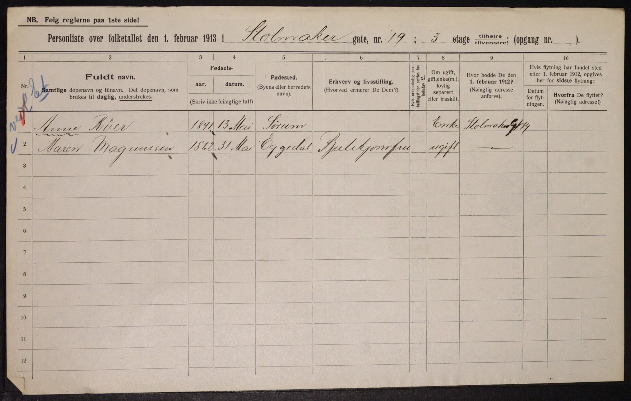 OBA, Municipal Census 1913 for Kristiania, 1913, p. 102906