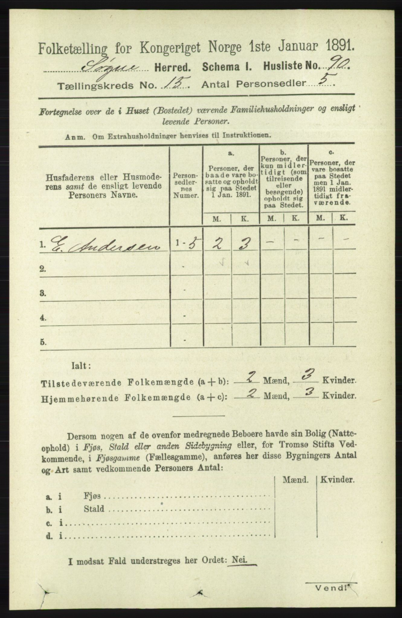 RA, 1891 census for 1018 Søgne, 1891, p. 3887