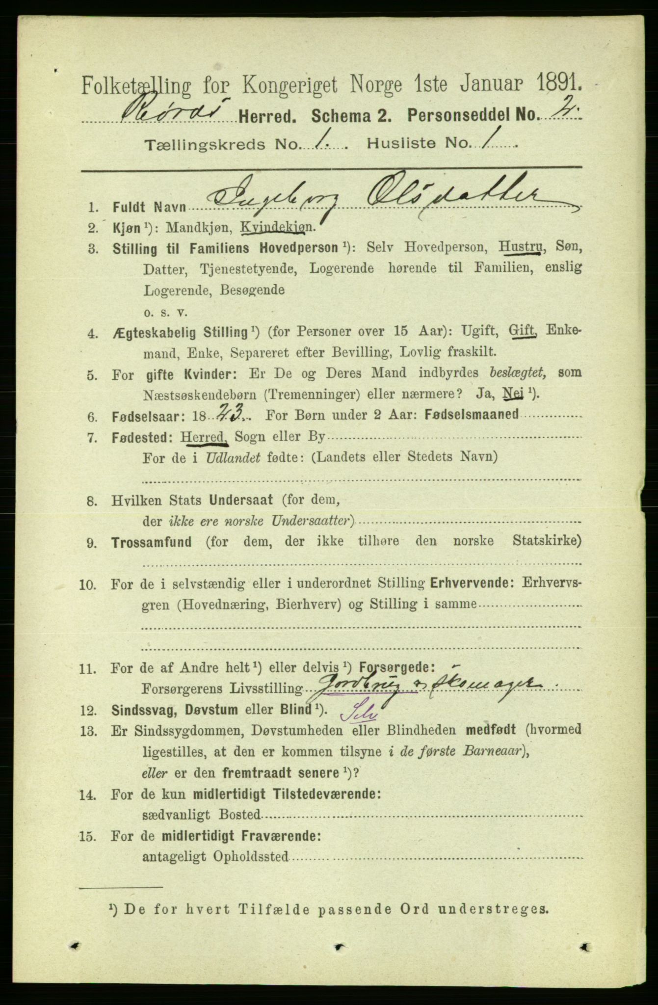 RA, 1891 census for 1640 Røros, 1891, p. 69