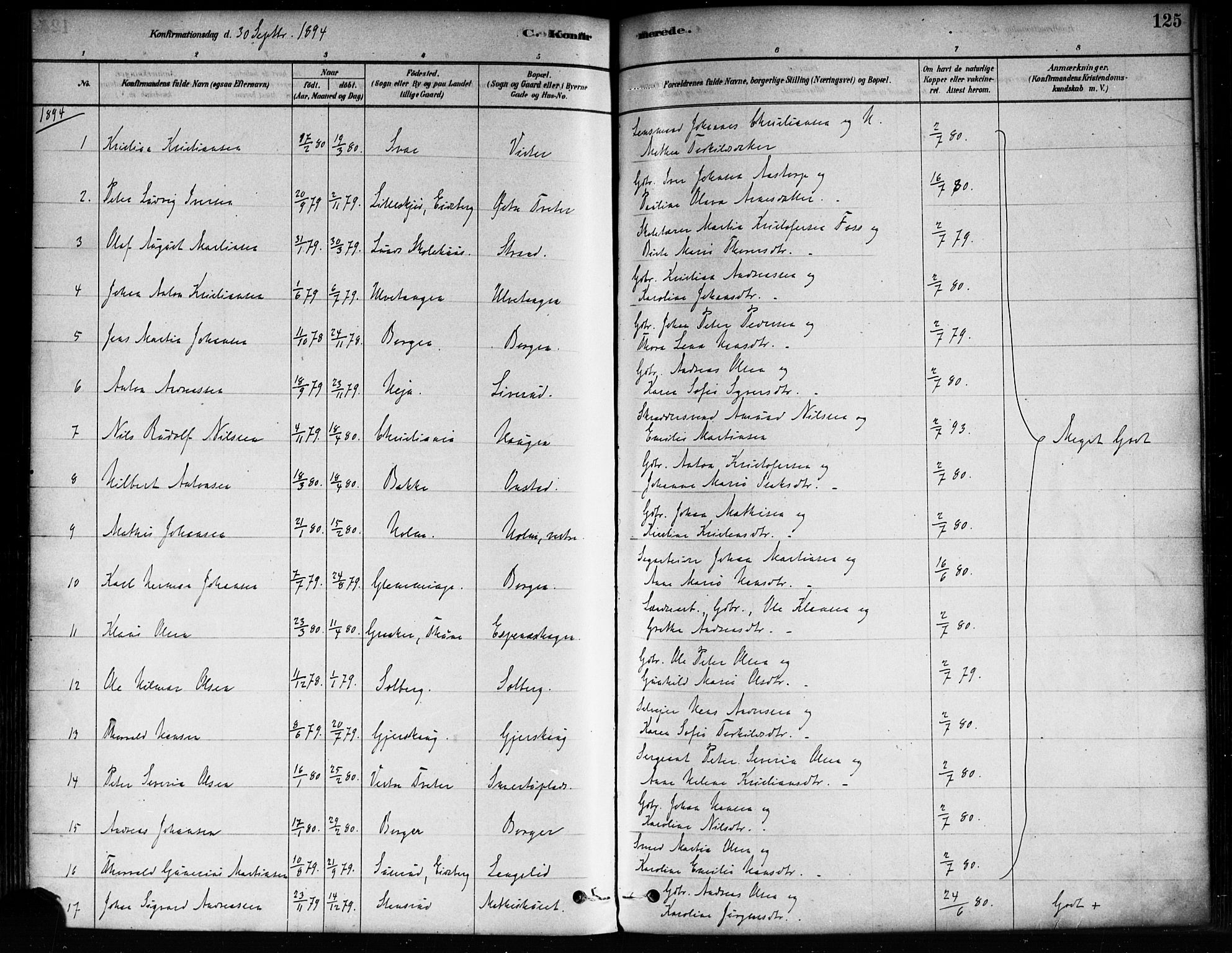 Skiptvet prestekontor Kirkebøker, AV/SAO-A-20009/F/Fa/L0009: Parish register (official) no. 9, 1878-1900, p. 125